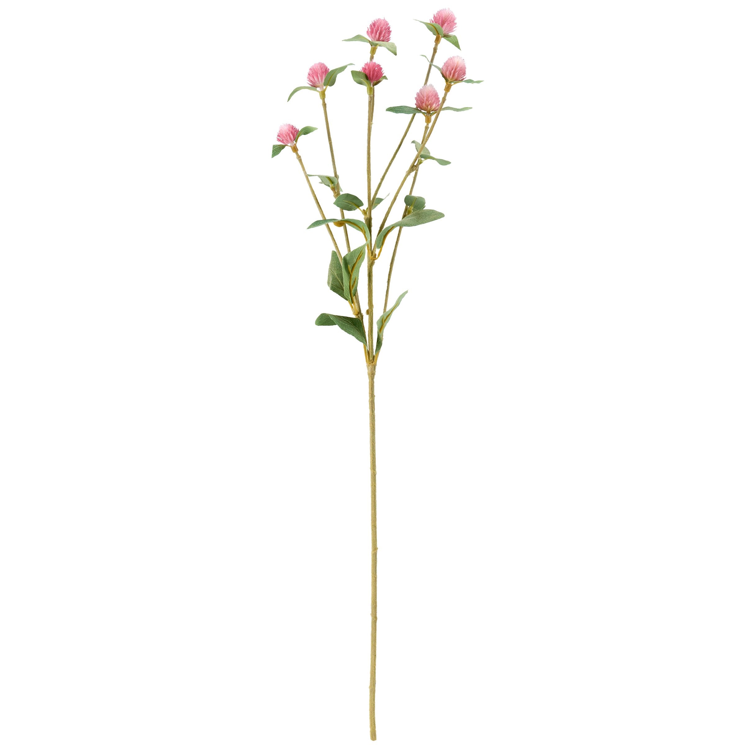 Vibrant Pink Globe Amaranth Artificial Floral Pick for Effortless Home Decor