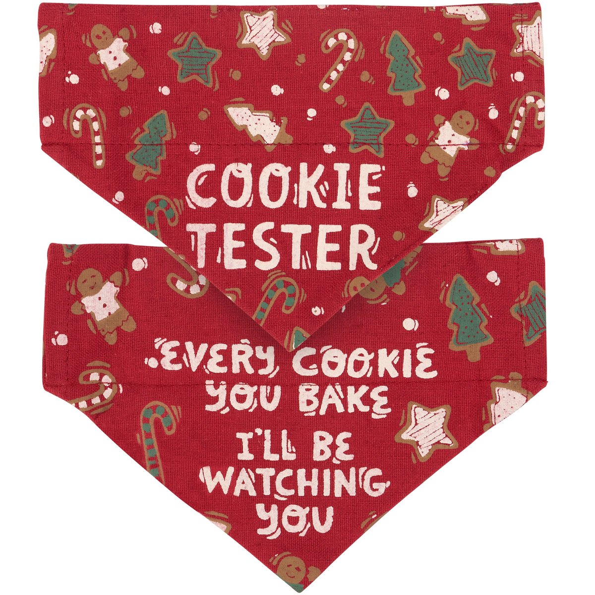 Christmas Cookie Tester Pet Bandana: Festive Reversible Cotton-Linen Collar Accessory