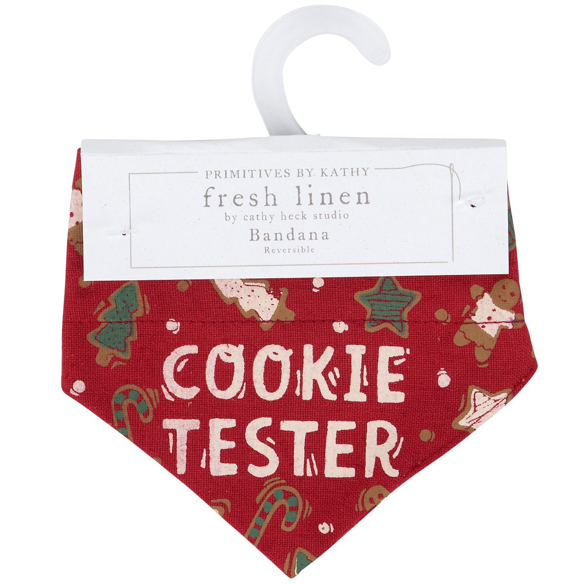 Christmas Cookie Tester Pet Bandana: Festive Reversible Cotton-Linen Collar Accessory