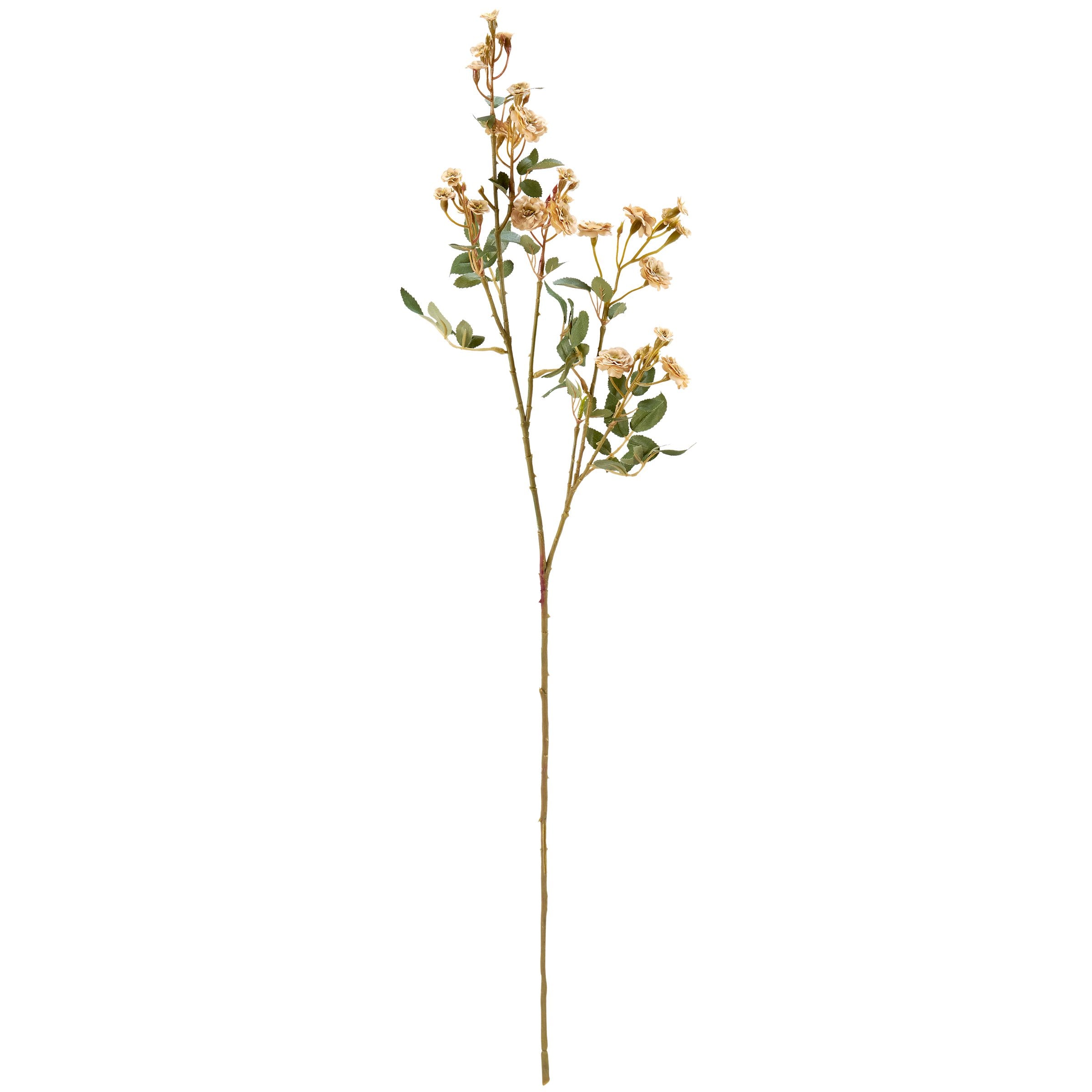 Lifelike Cream Rose Floral Pick - Elegant Faux Botanical for Effortless Home Decor