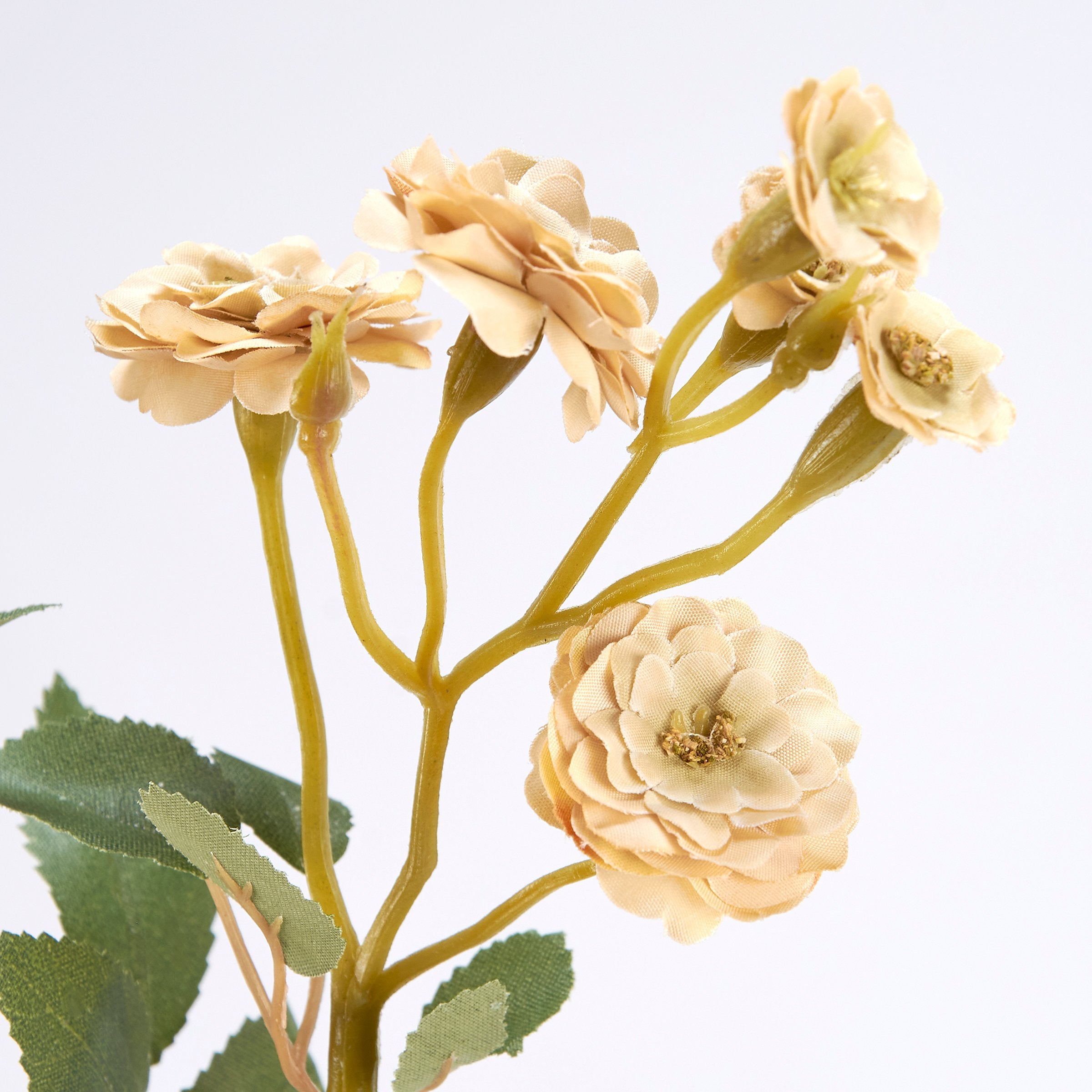 Lifelike Cream Rose Floral Pick - Elegant Faux Botanical for Effortless Home Decor