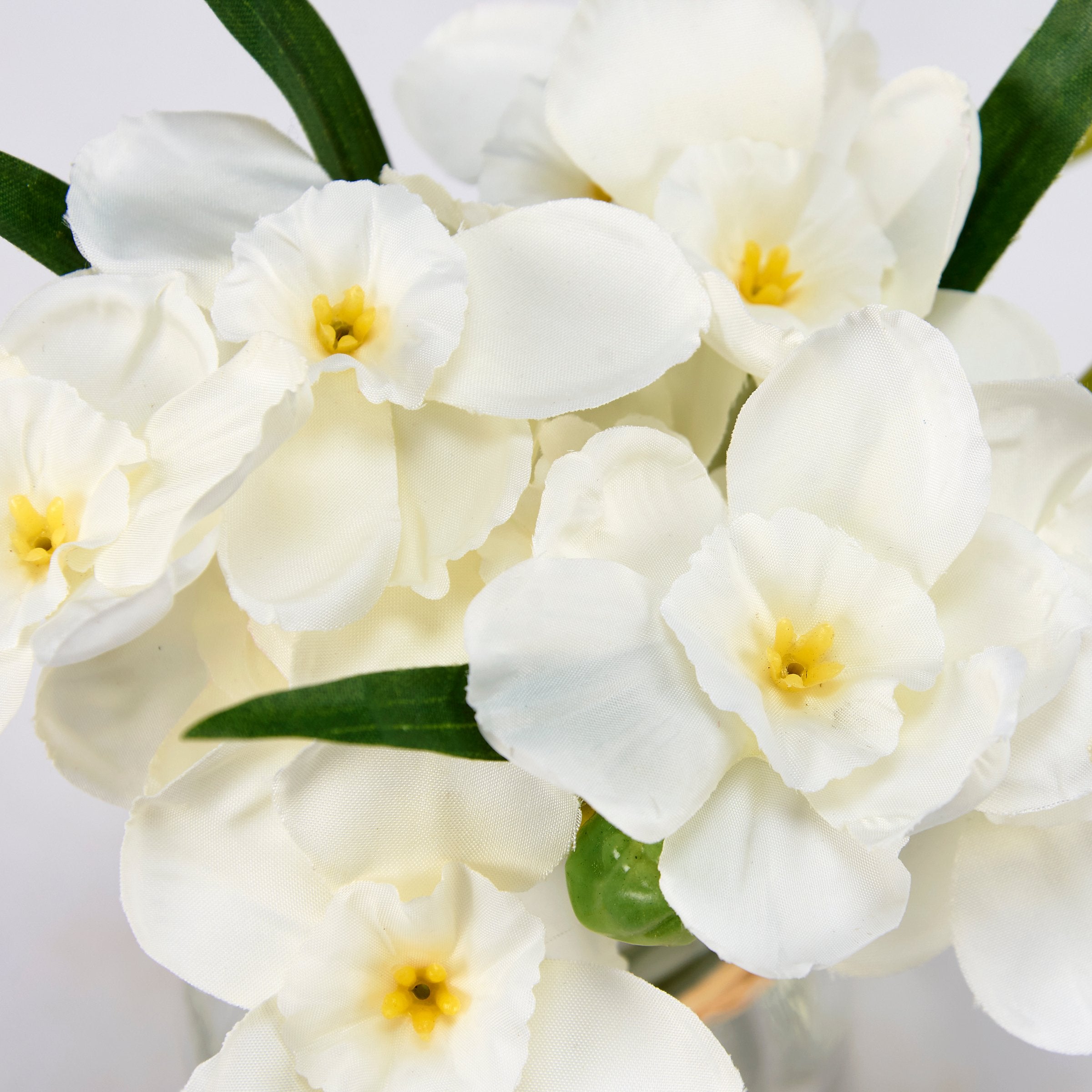 Charming Faux Jonquil Flower Arrangement Glass Vase with Realistic Water