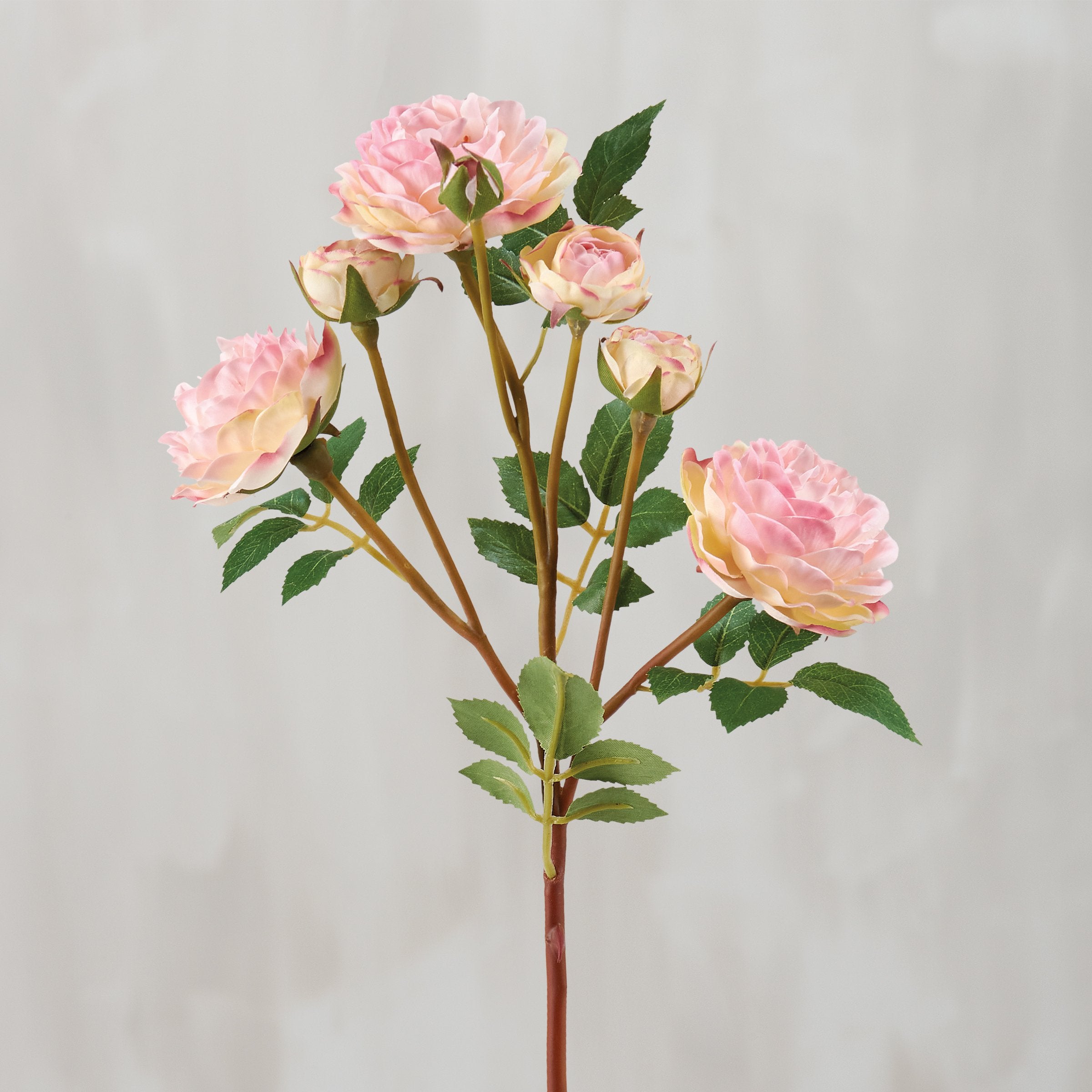 Vibrant Pink Roses Faux Floral Pick, Lifelike Greenery for Effortless Decor