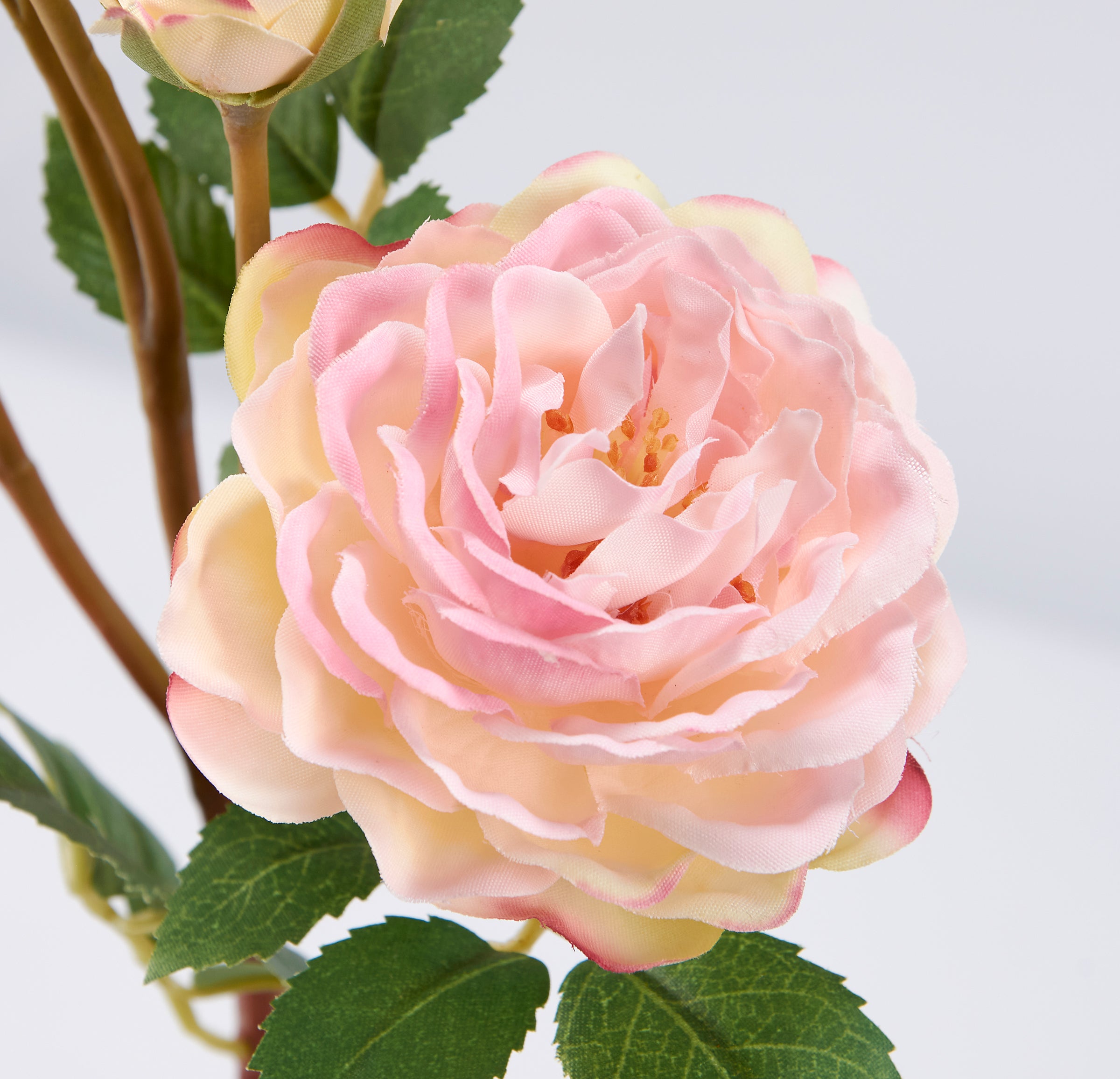 Vibrant Pink Roses Faux Floral Pick, Lifelike Greenery for Effortless Decor