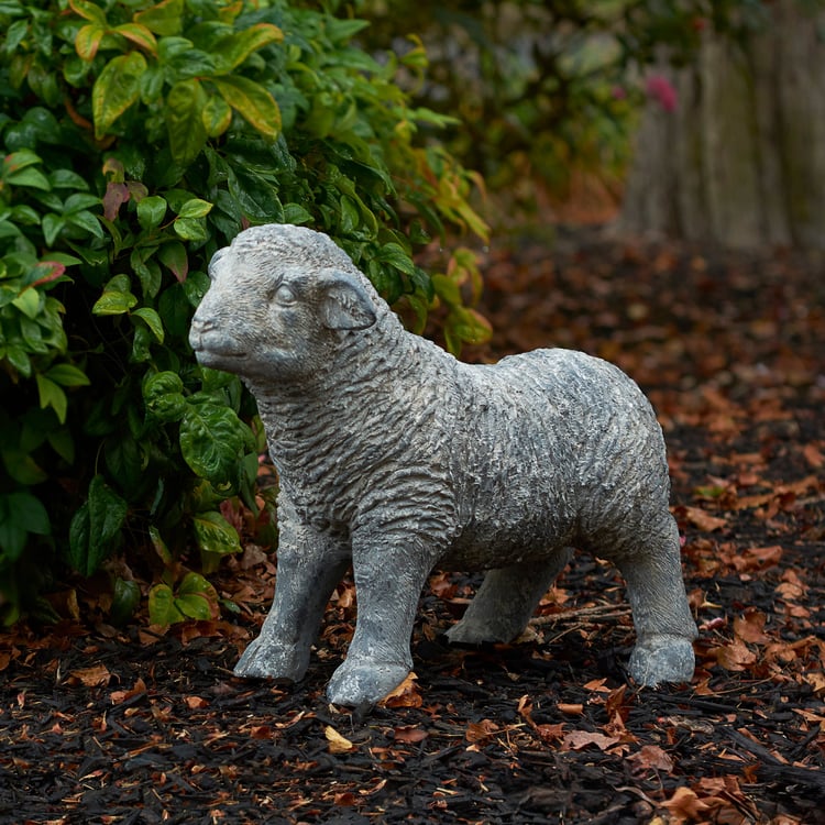 Charming Rustic Stone-Look Sheep Figurine for Farmhouse Home Decor
