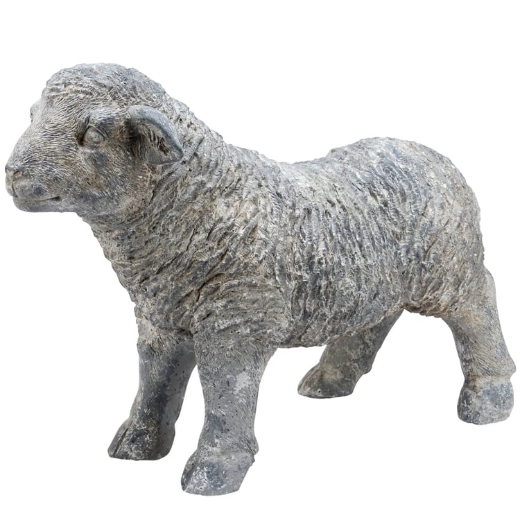 Charming Rustic Stone-Look Sheep Figurine for Farmhouse Home Decor