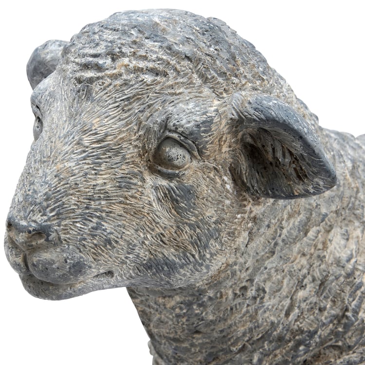 Charming Rustic Stone-Look Sheep Figurine for Farmhouse Home Decor