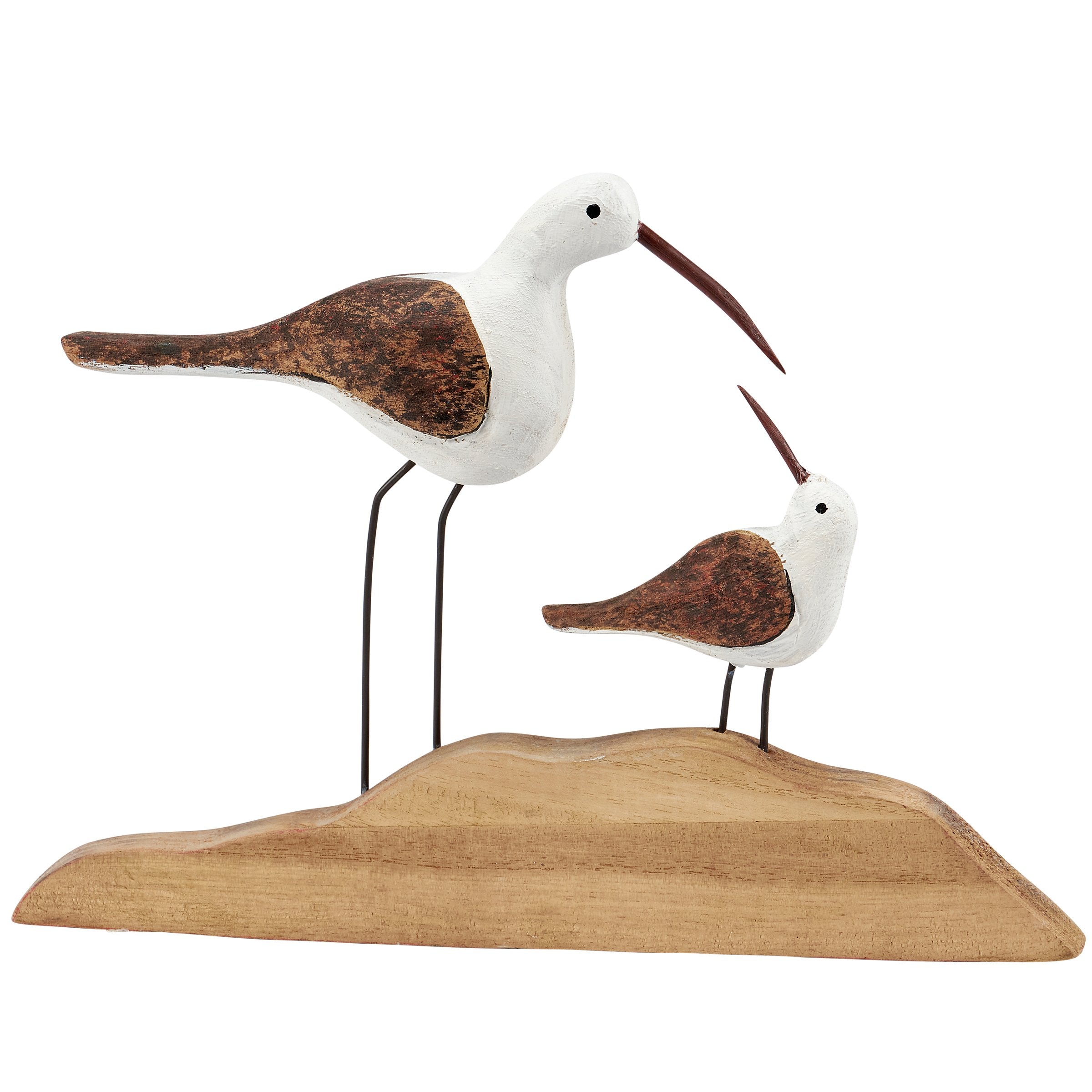 Charming Sandhill Cranes Sitter - Rustic Wood & Metal Coastal Bird Decor