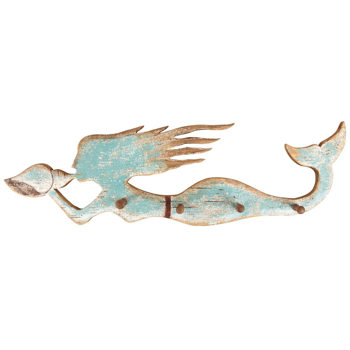 Enchanting Mermaid & Conch Shell Ocean Wall Hook Board for Beach Decor
