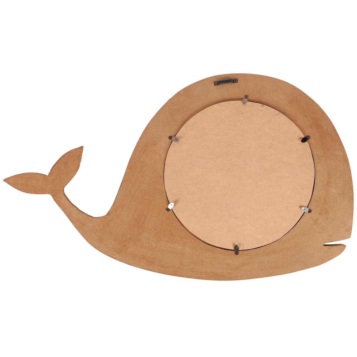 Rustic Driftwood Whale Wall Mirror - Coastal Beach Themed Decorative Home Accent