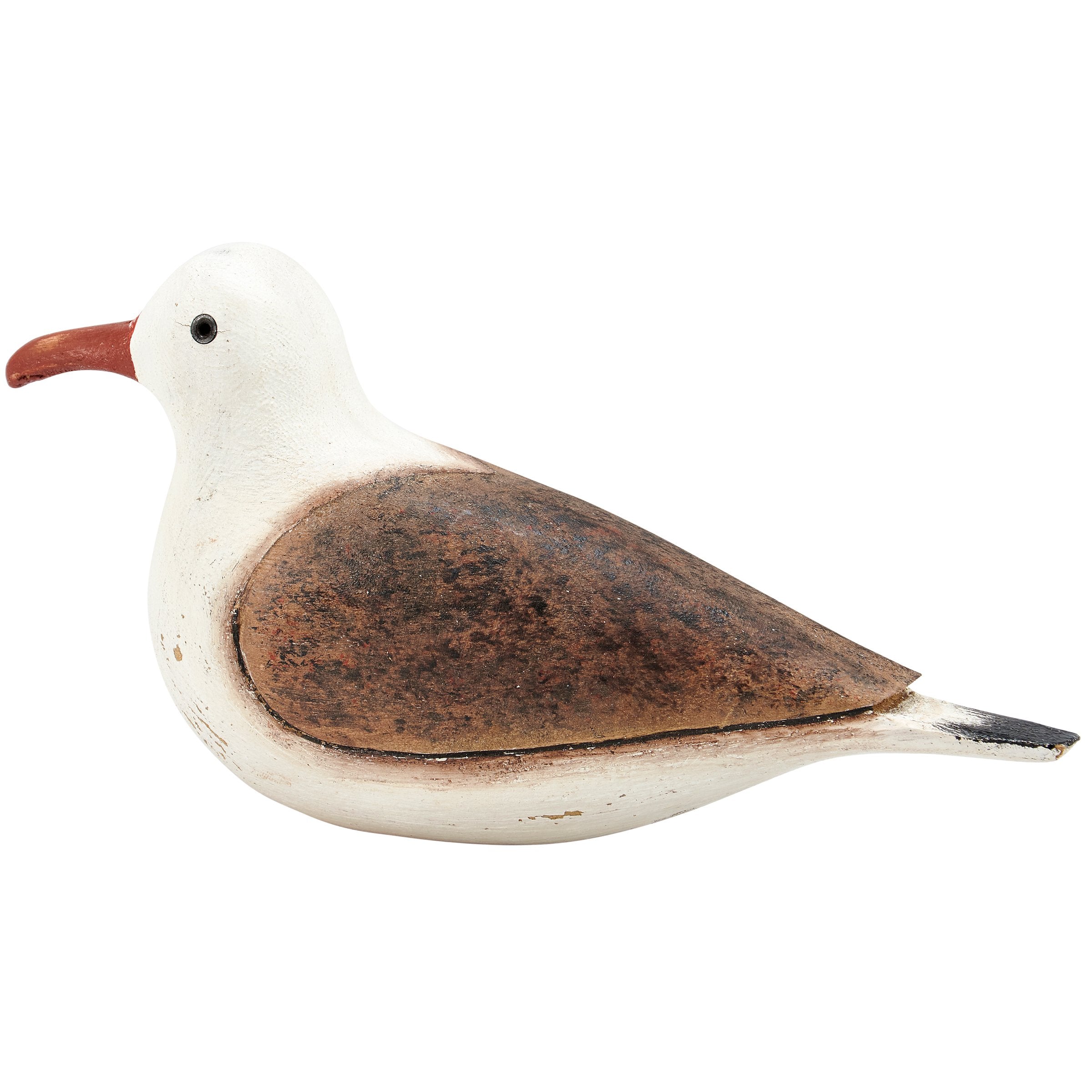 Rustic Distressed Wood Resting Seagull Sitter Coastal Beach Decor Figurine