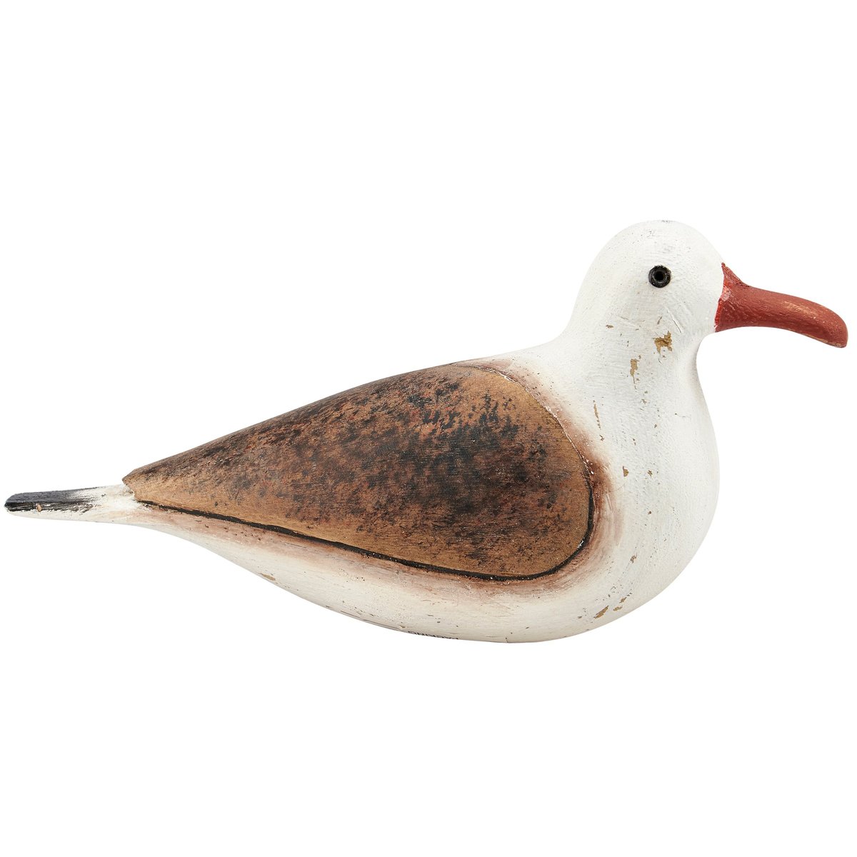 Rustic Distressed Wood Resting Seagull Sitter Coastal Beach Decor Figurine
