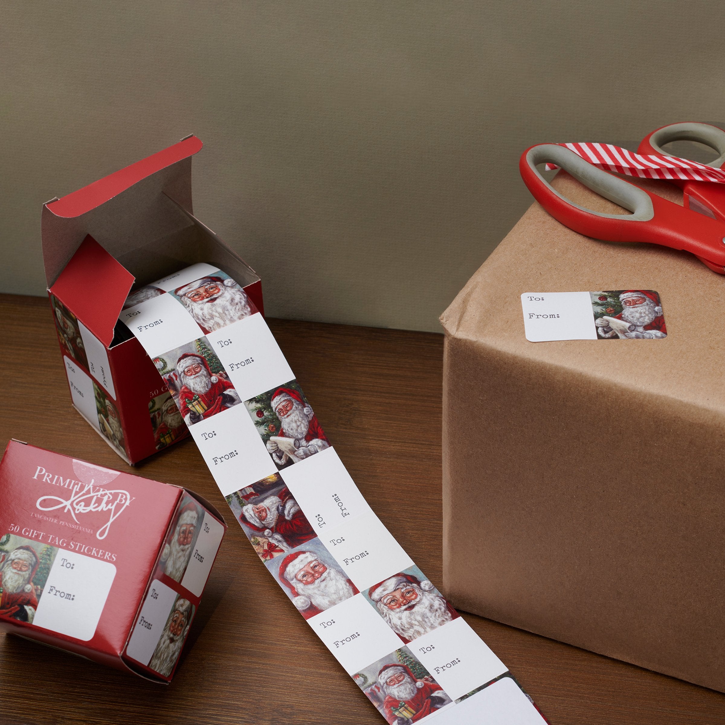 Charming Santa Christmas Eve Gift Tags - 50 Count Holiday Present Stickers