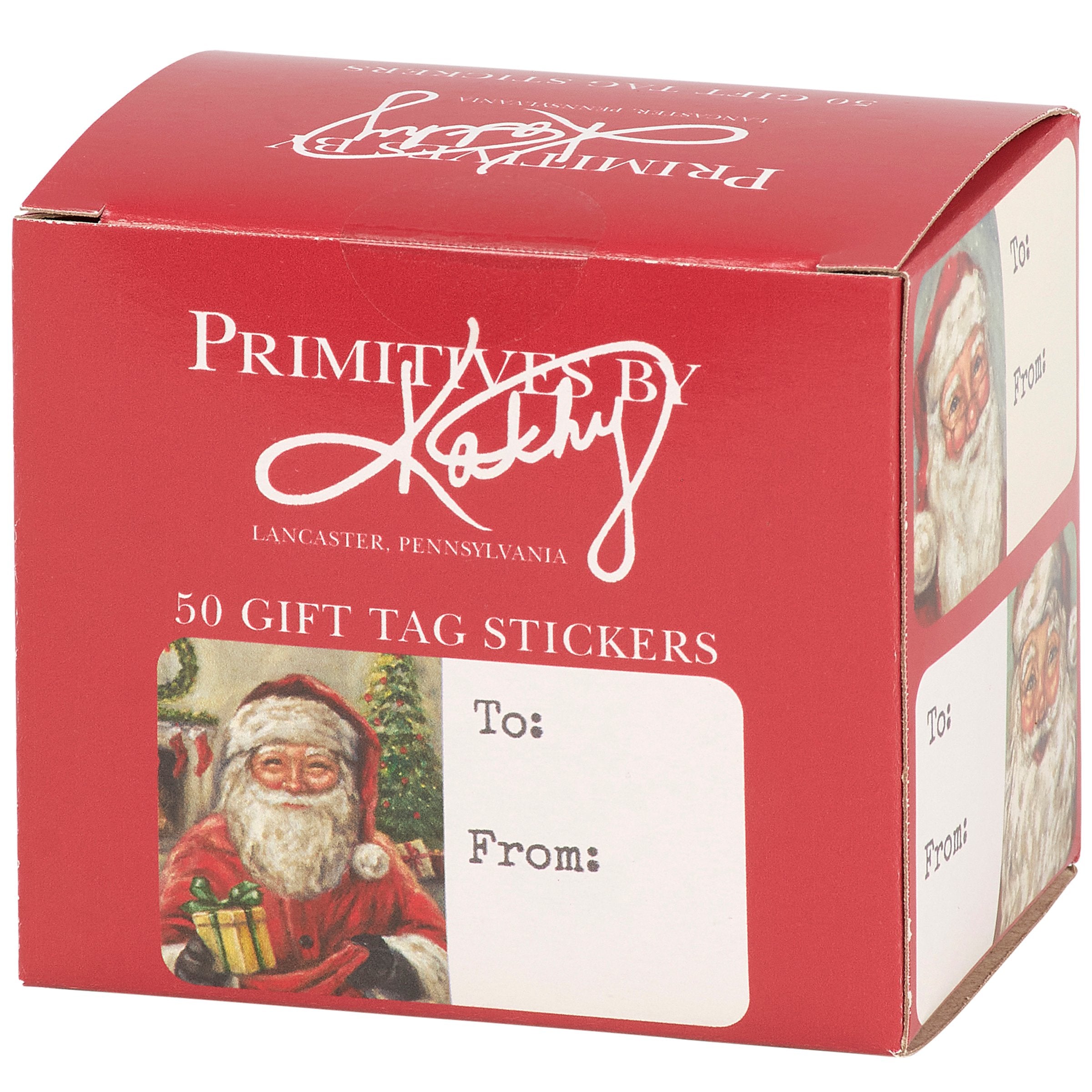 Charming Santa Christmas Eve Gift Tags - 50 Count Holiday Present Stickers