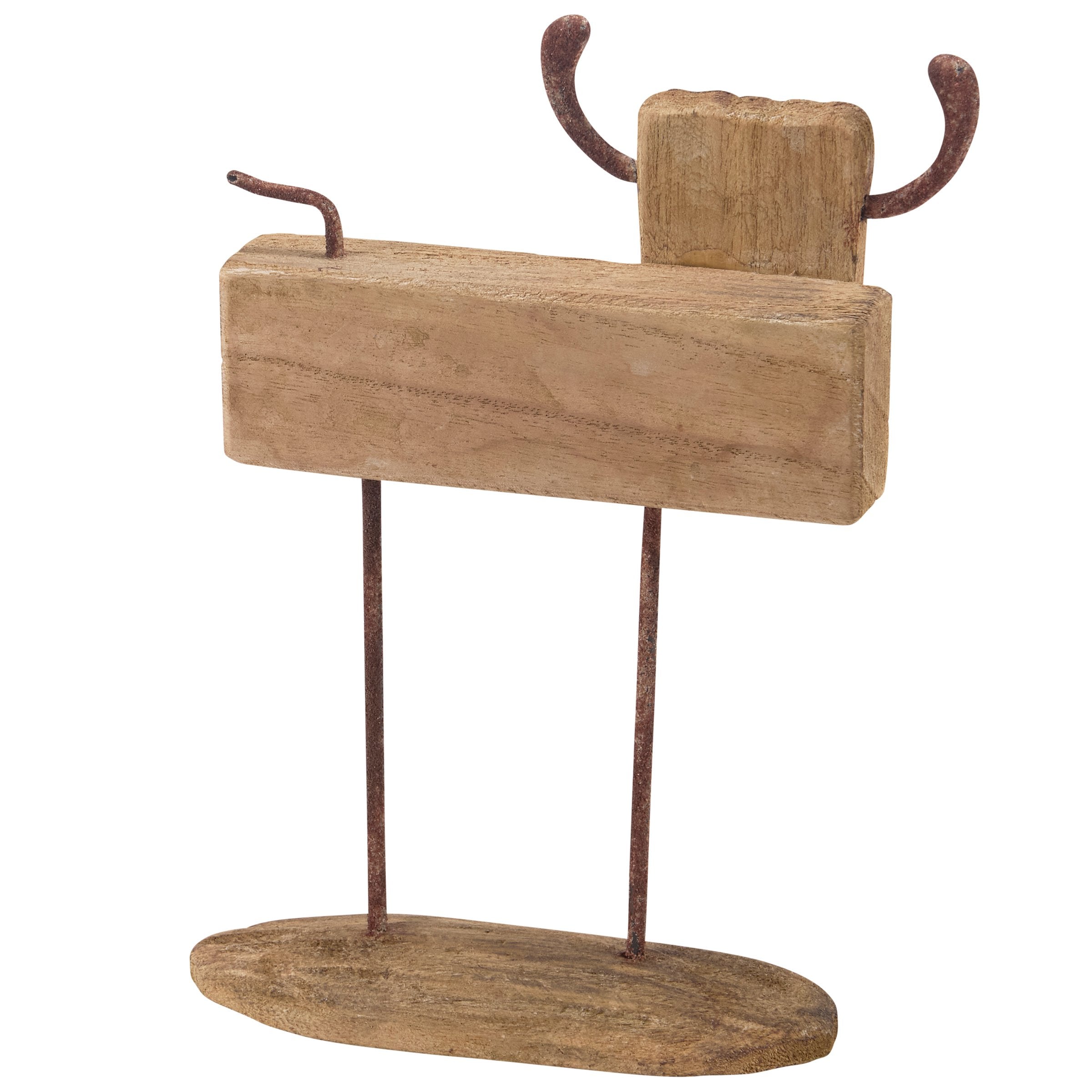 Rustic Farmhouse Steer Sitter: Distressed Wood & Metal Western Home Accent