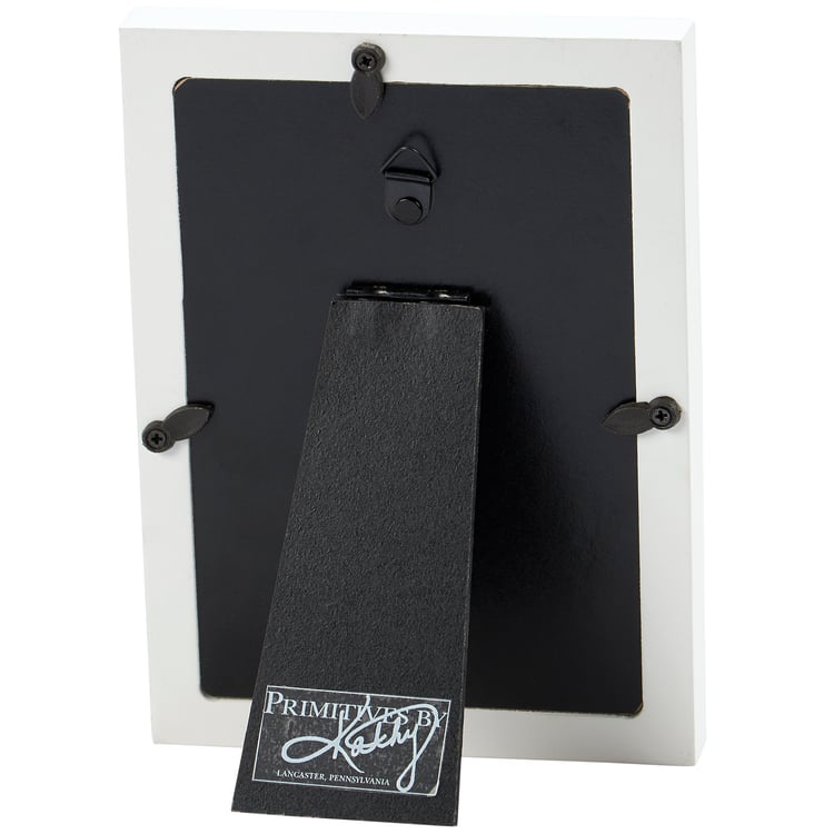 Charming Hand-Painted Blue Stripe Photo Frame with Bow Accent, 4x6 Inch Display