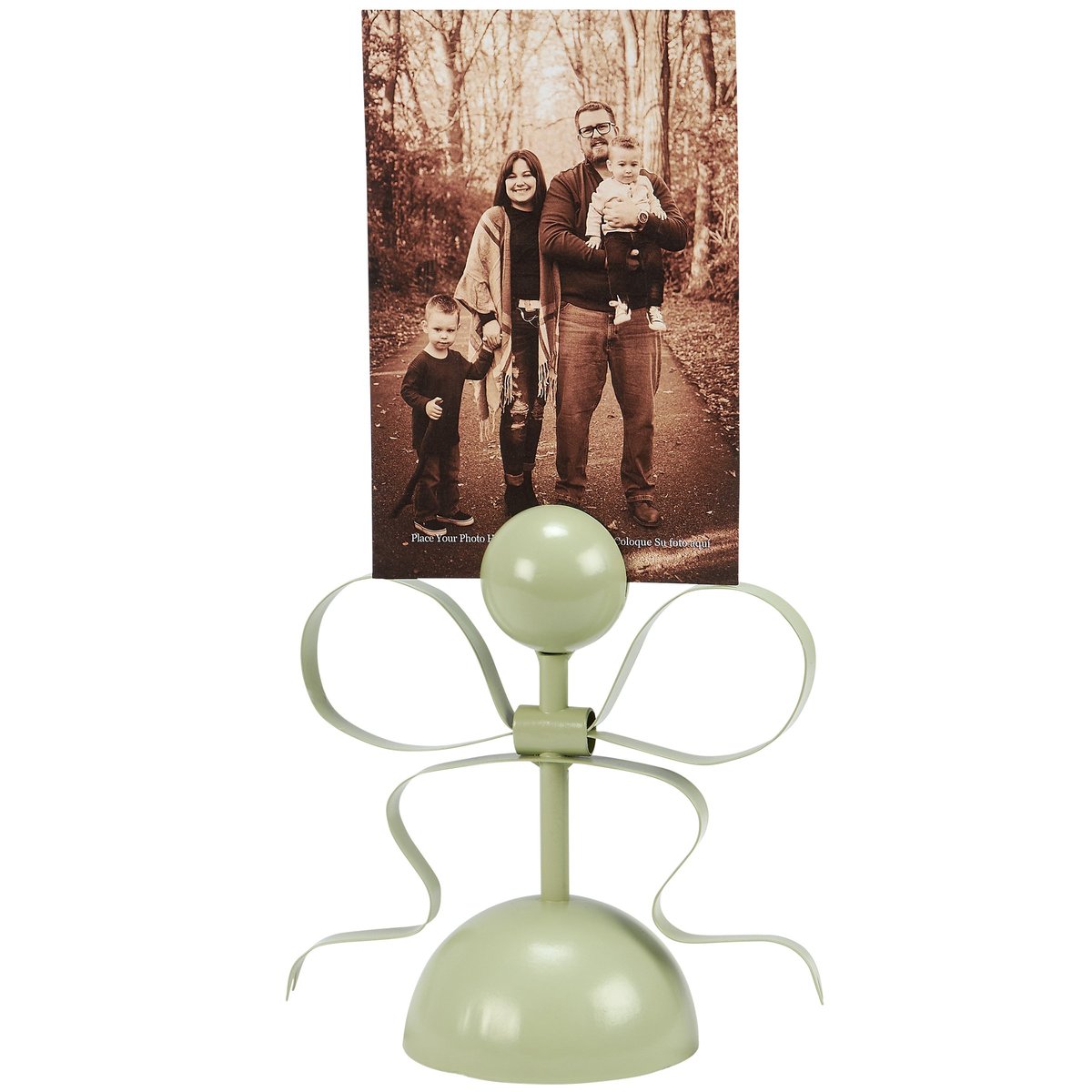 Charming Green Bow Metal Photo Holder for Kids Room Decor & Cherished Memories