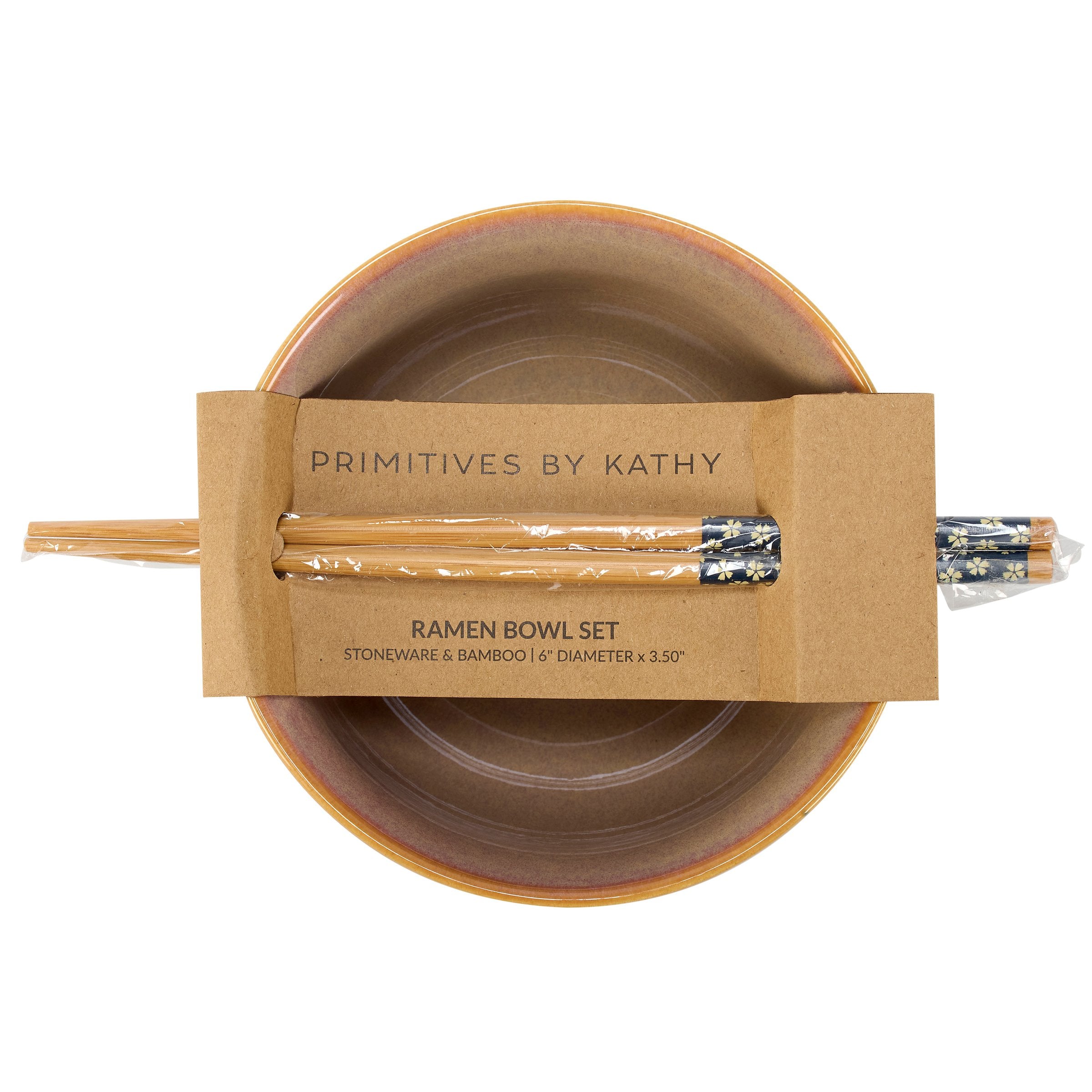 Chic Pink Ribbed Stoneware Ramen Noodle Bowl Set with Bamboo Chopsticks