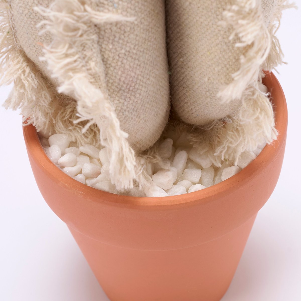 Decorative Stuffed Barrel Cactus Sitter with Pink Pom, Western Home Accent