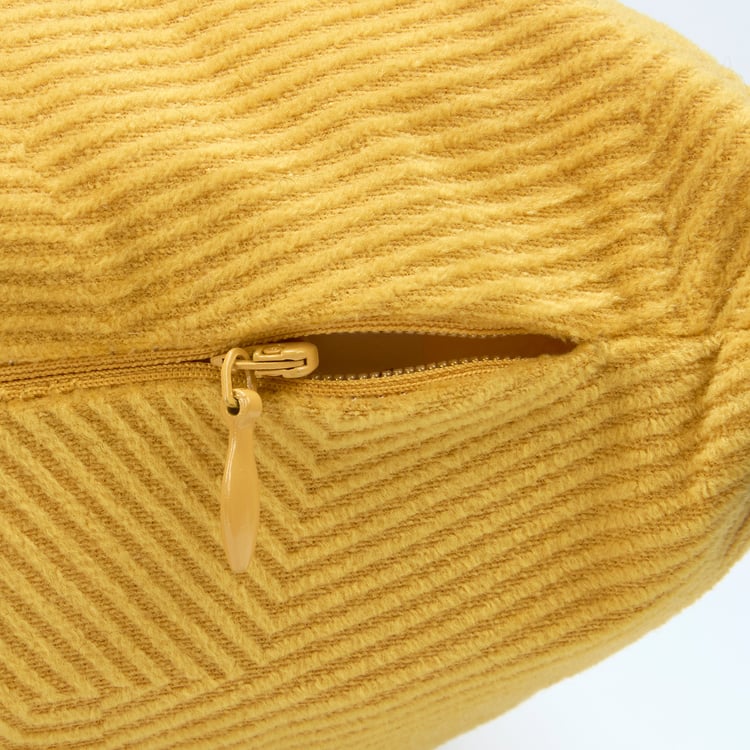 Charming Big Eye Cat Cotton Pillow with Embroidered Details and Black Poms