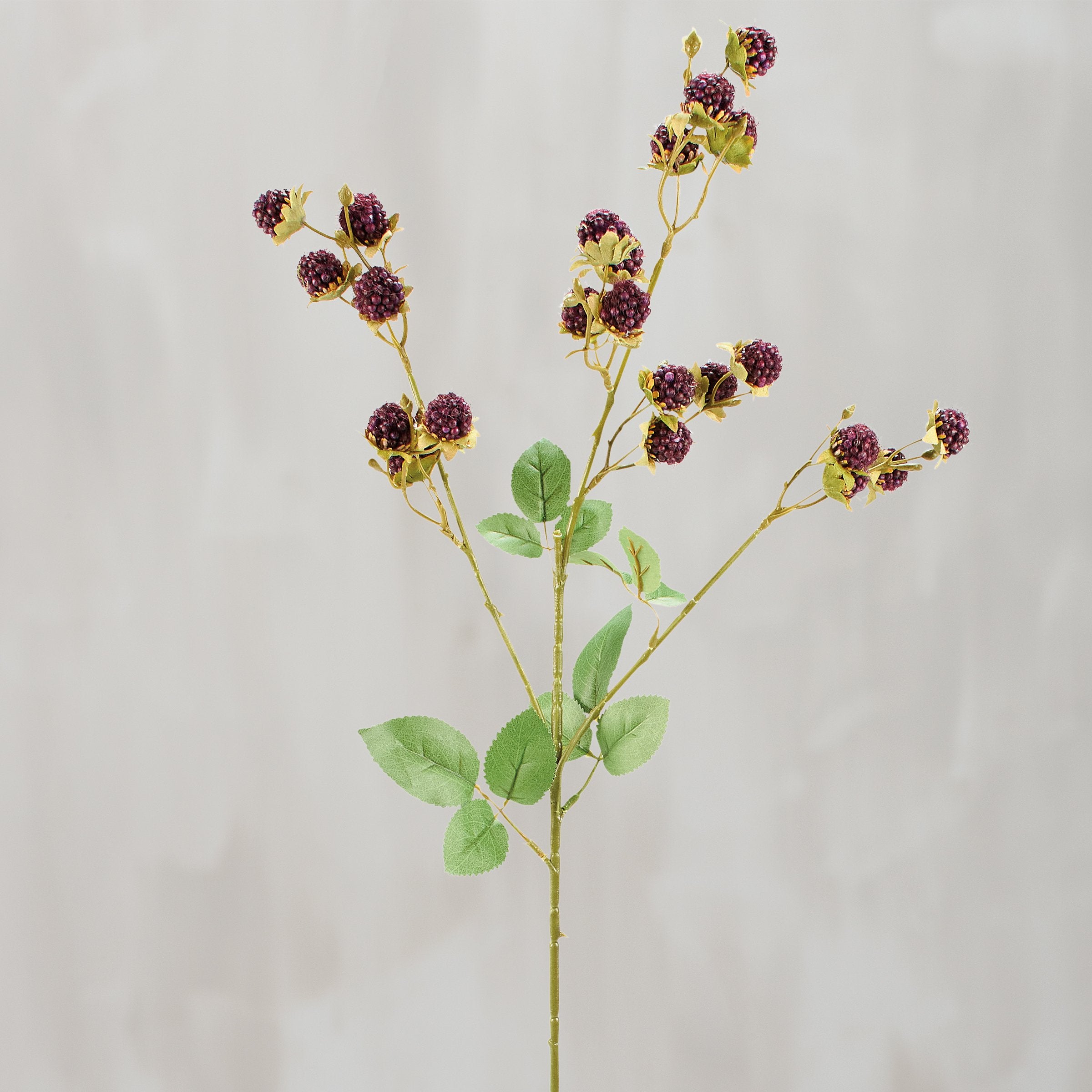 Lifelike Raspberry Floral Pick with Greenery – Maintenance-Free Botanical Decor Accent