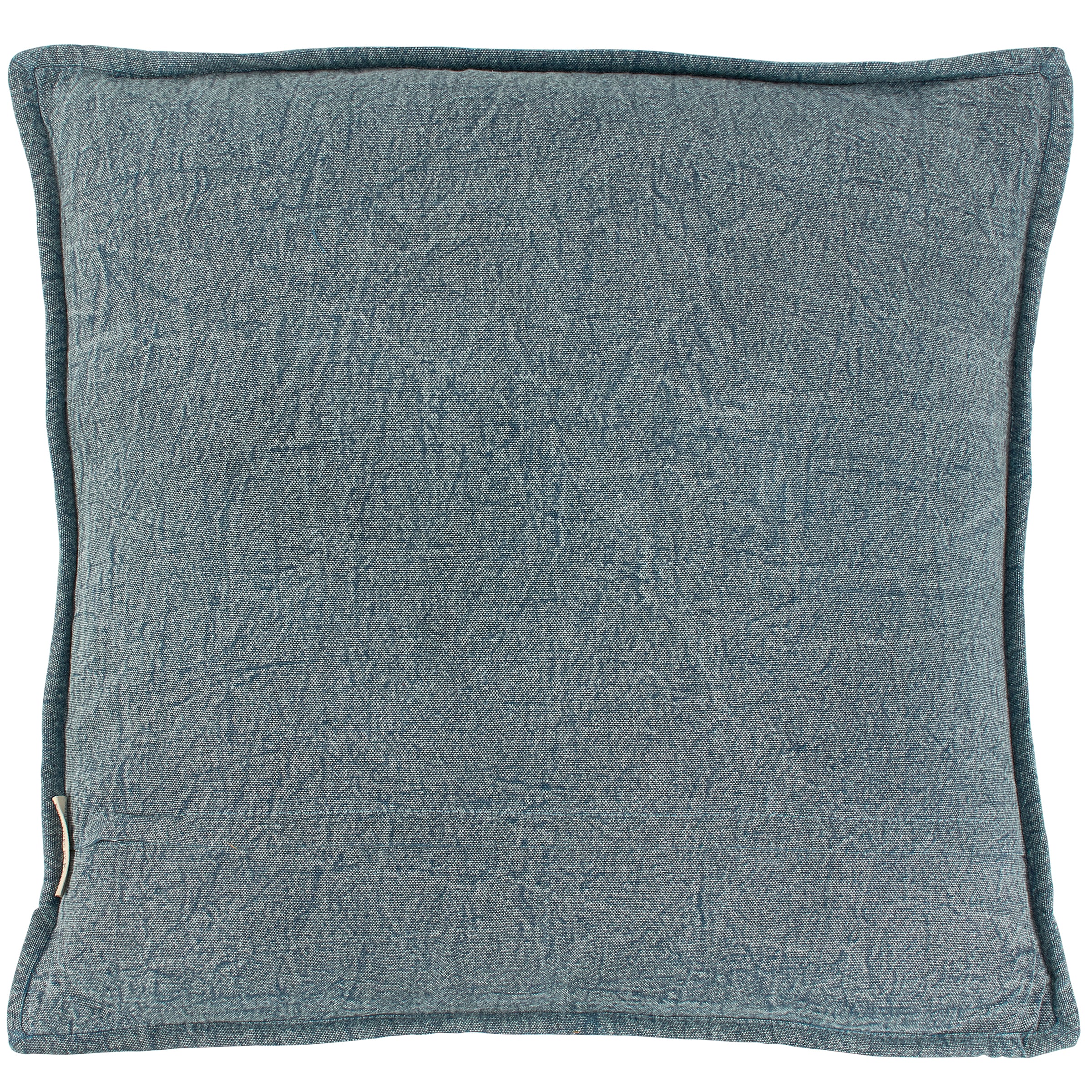 Vintage Blue Diamond Quilted Cotton Throw Pillow with Zipper Cover