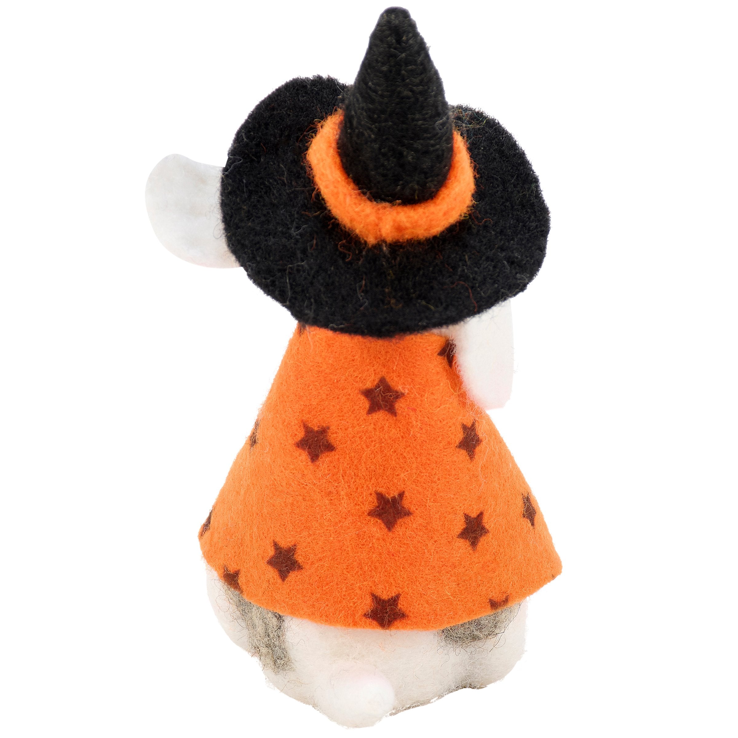 Adorable Felt Dog Witch Critter Halloween Decor Figurine - Free Standing Accent