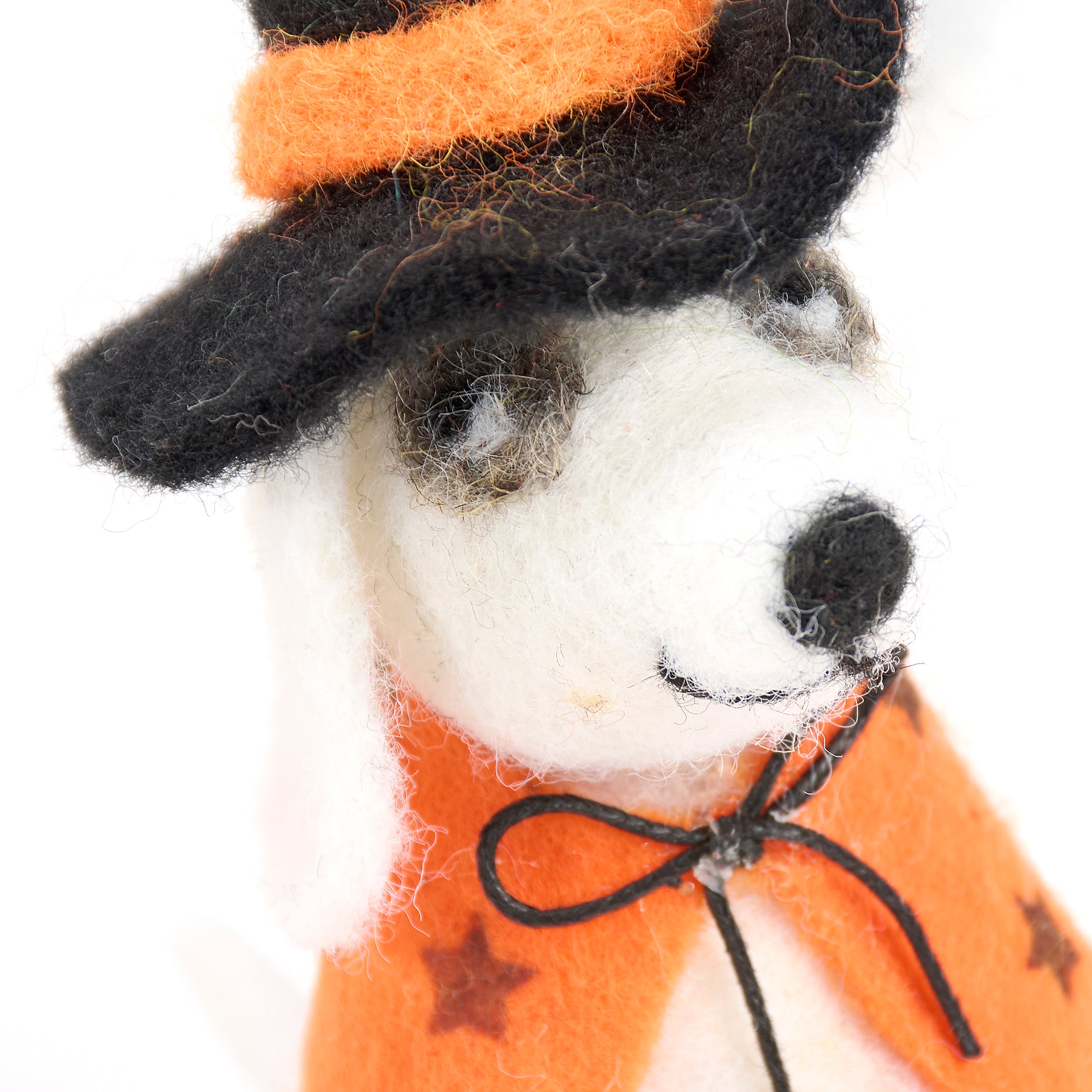 Adorable Felt Dog Witch Critter Halloween Decor Figurine - Free Standing Accent