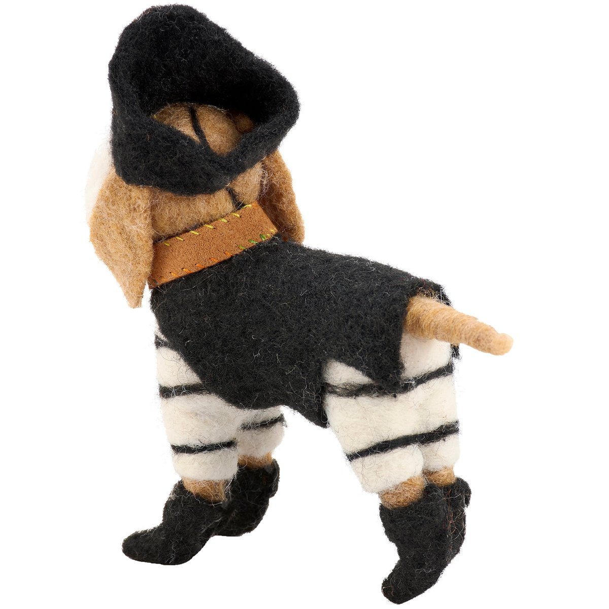 Adorable Felt Pirate Dog Critter Halloween Decor Figure with Hat