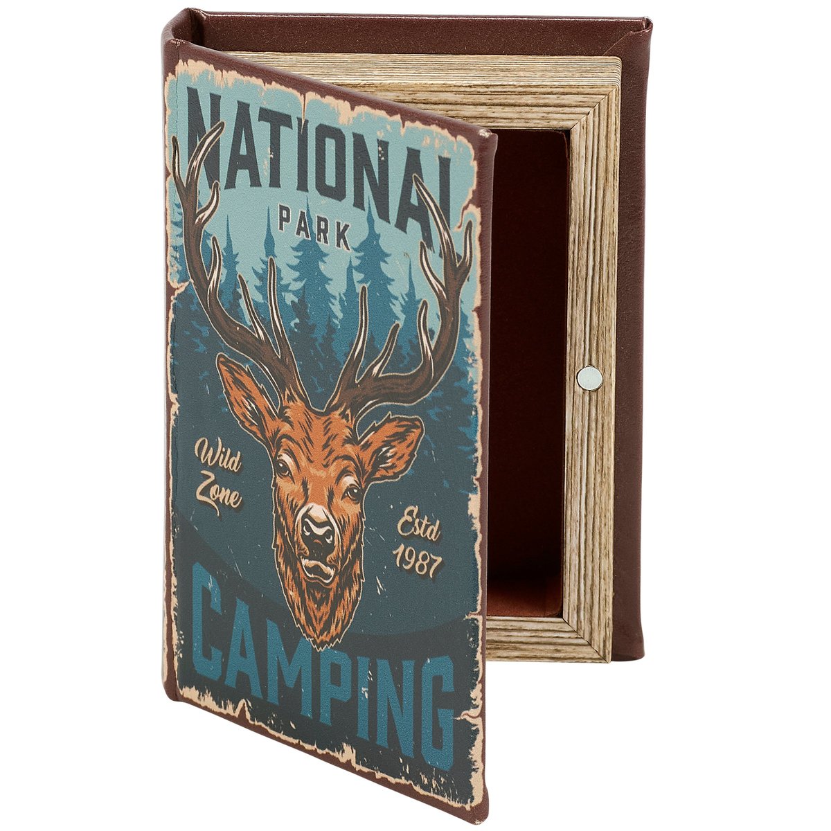 Rustic National Park Camping Decorative Book Box for Hidden Keepsake Storage