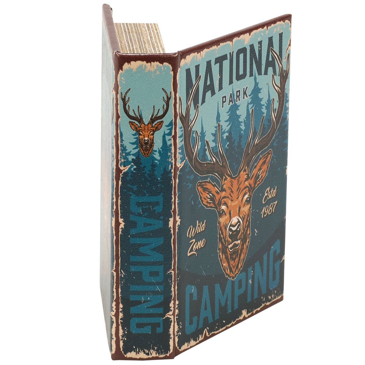 Rustic National Park Camping Decorative Book Box for Hidden Keepsake Storage
