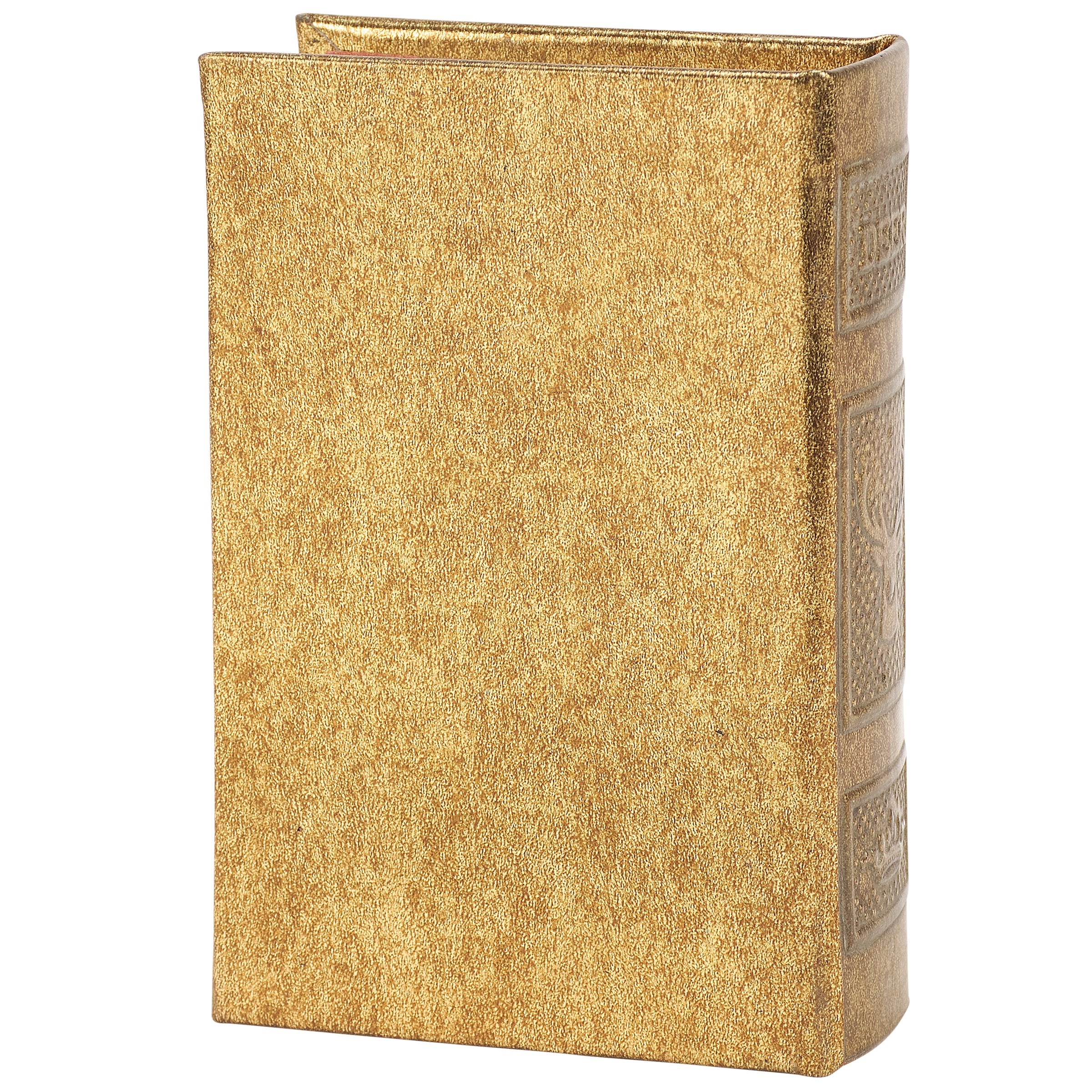 Elegant Gold Embossed Deer Faux Leather Book Box - Rustic Cabin Decor Keepsake Storage