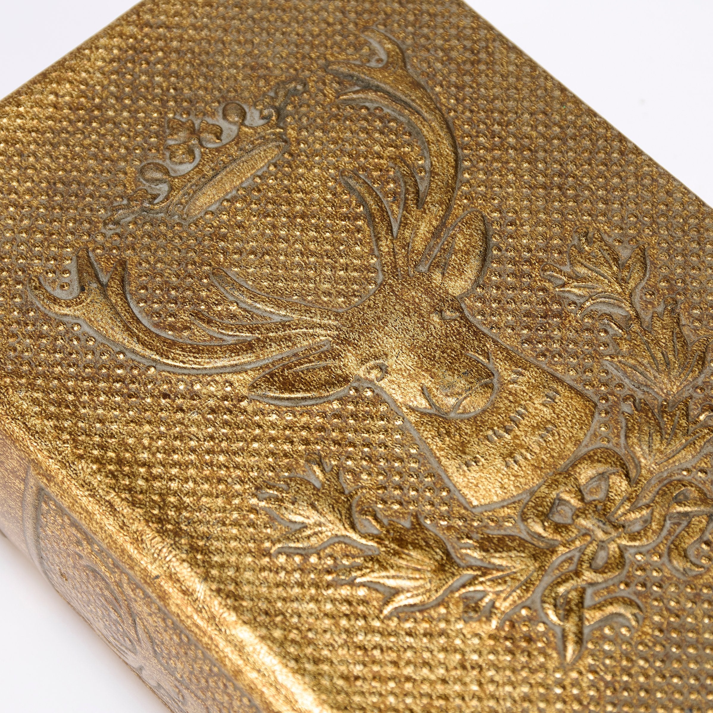 Elegant Gold Embossed Deer Faux Leather Book Box - Rustic Cabin Decor Keepsake Storage