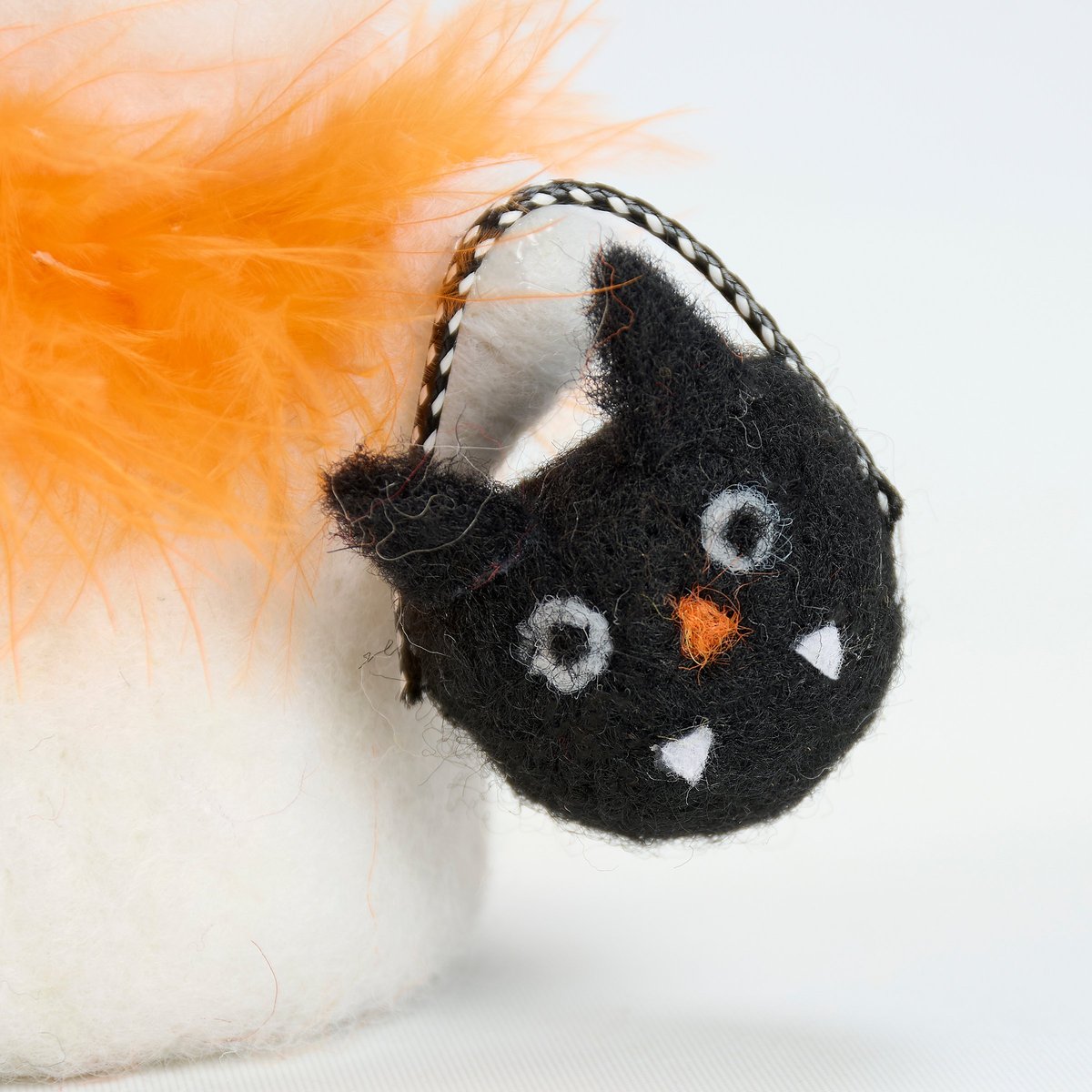 Spooky Halloween Ghost Critter with Black Cat Trick-or-Treat Bucket & Bat