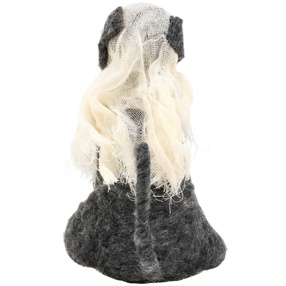 Large Felt Ghost Dog Critter Halloween Decor: Spooky Canine with Treat Bucket