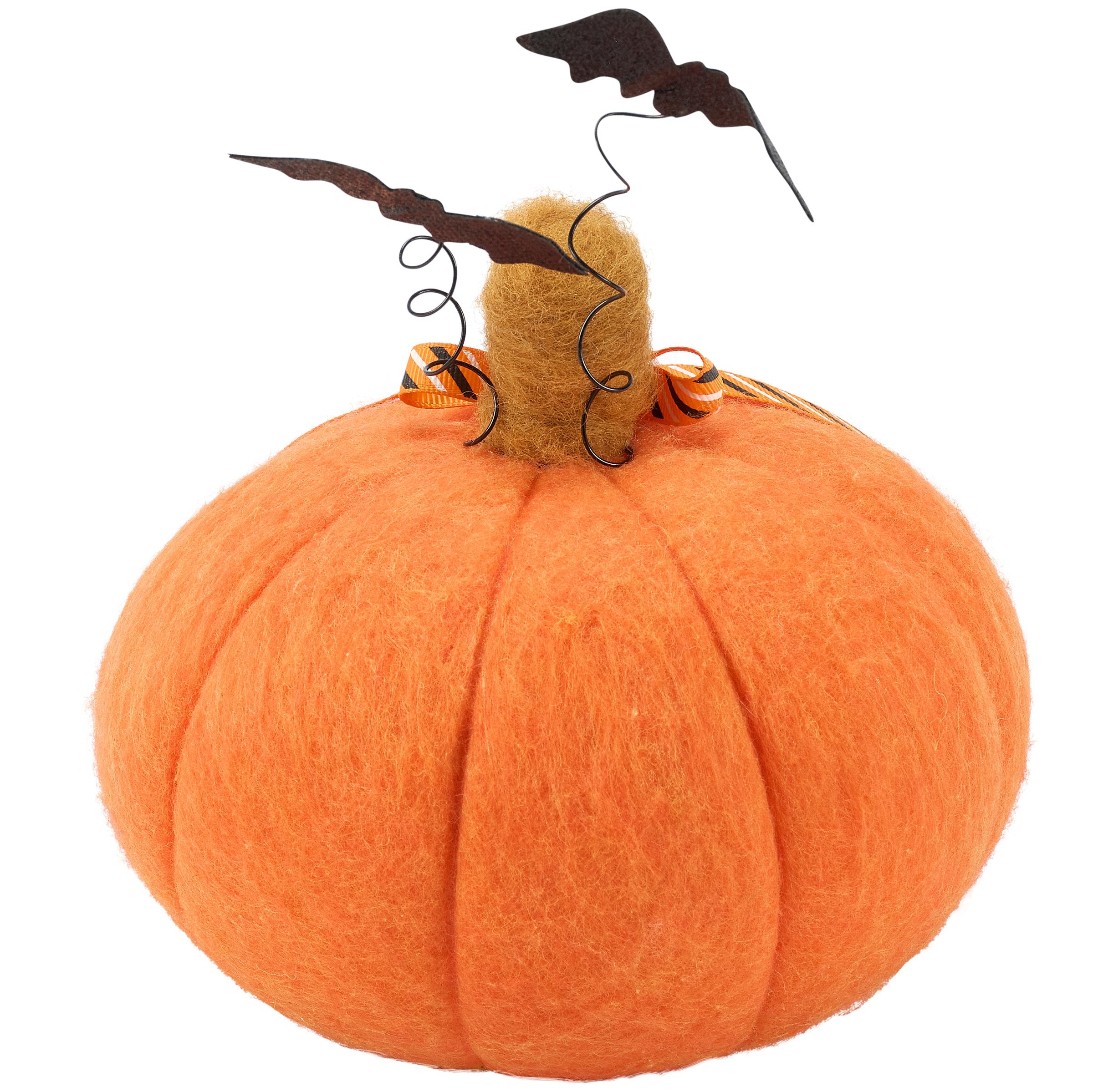 Felt Jack O'Lantern Light-Up Pumpkin Critter Halloween Decoration