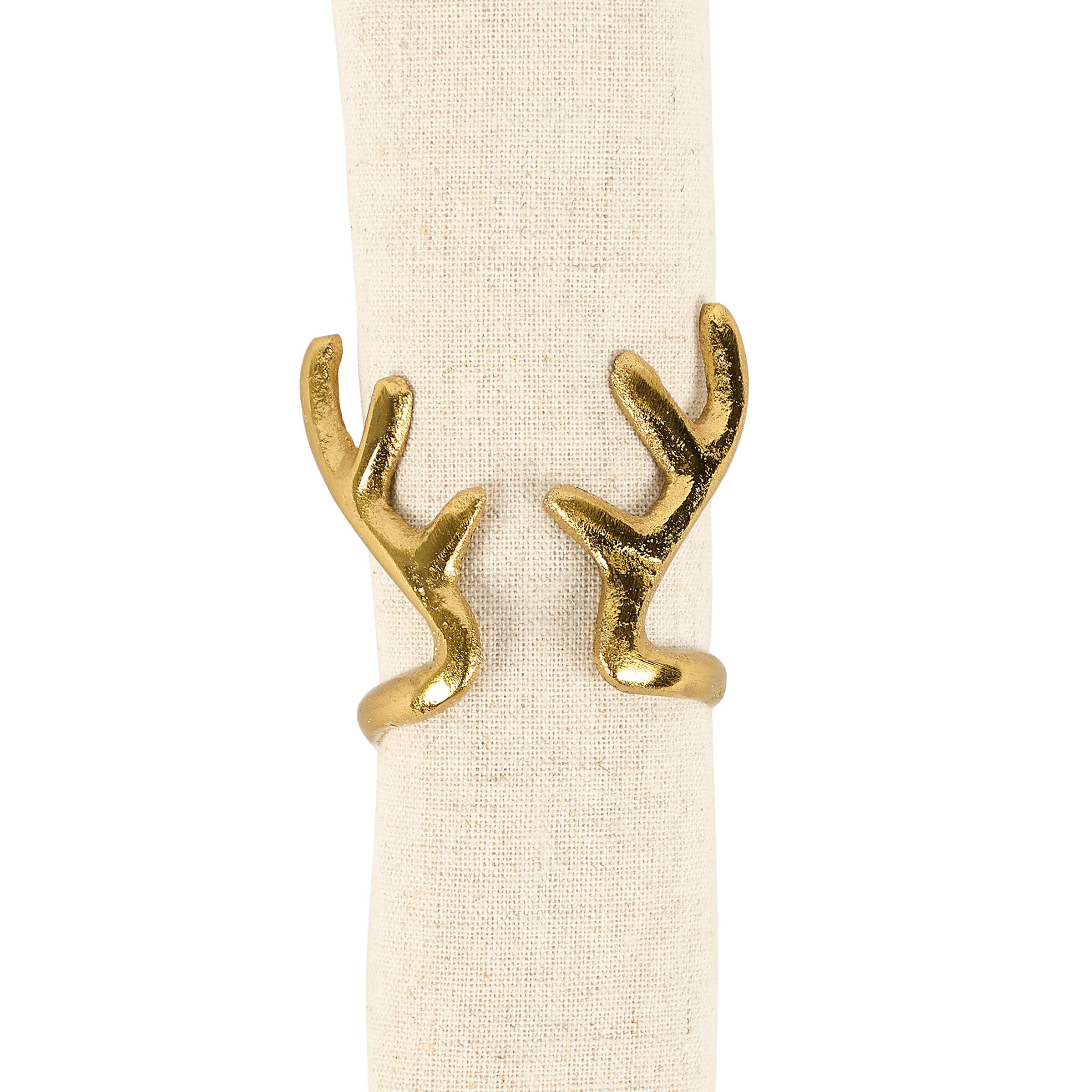 Elegant Gold Antlers Napkin Ring for Festive Tablescapes & Holiday Decor
