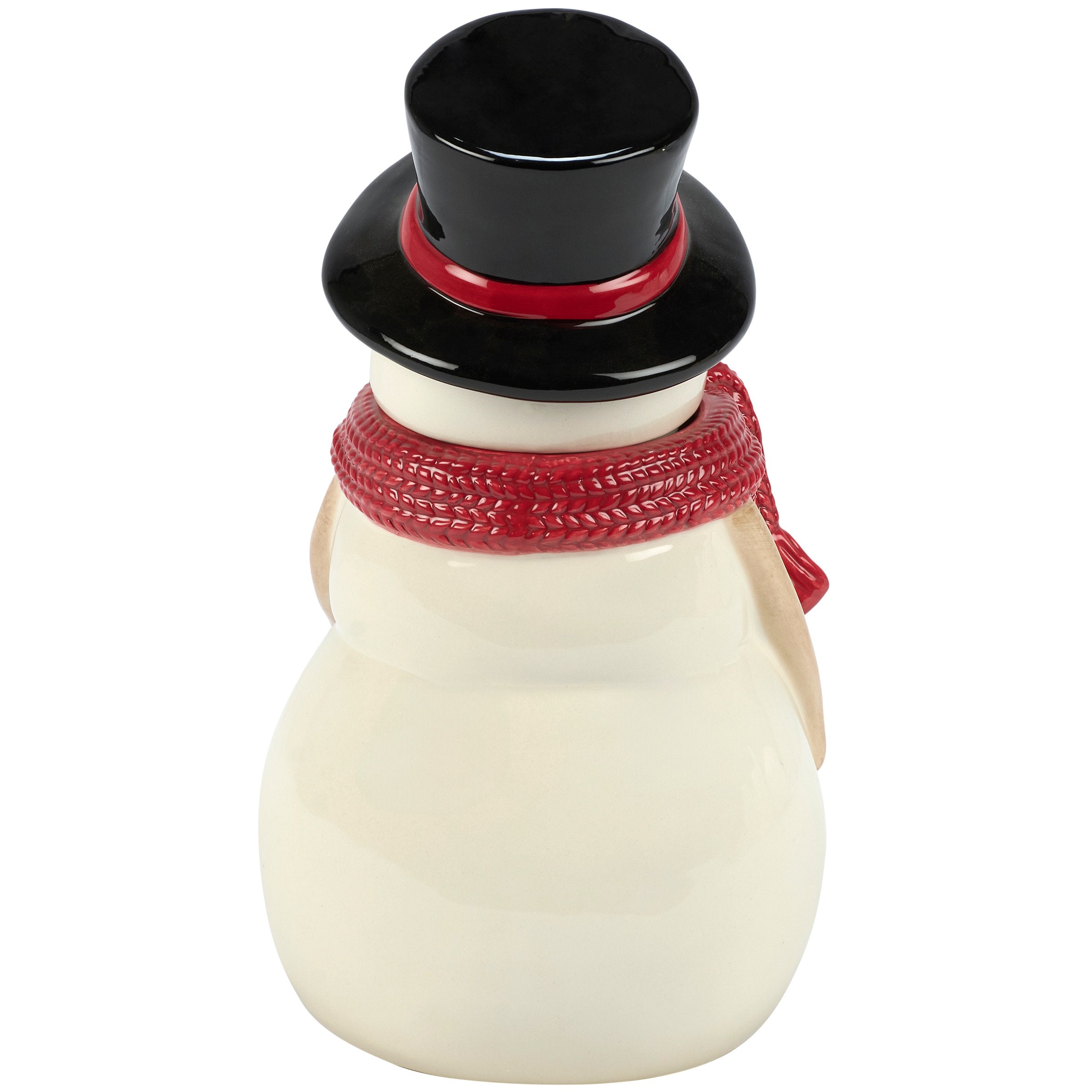 Festive Happy Snowman Ceramic Cookie Jar - Dolomite Kitchen Treat Storage