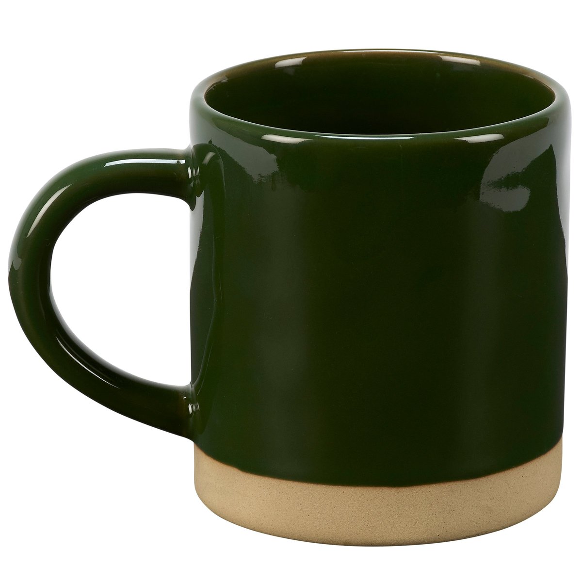 Rustic Stoneware Natural Green Christmas Tree Snowflake Mug, 16oz, Winter Holiday Decor