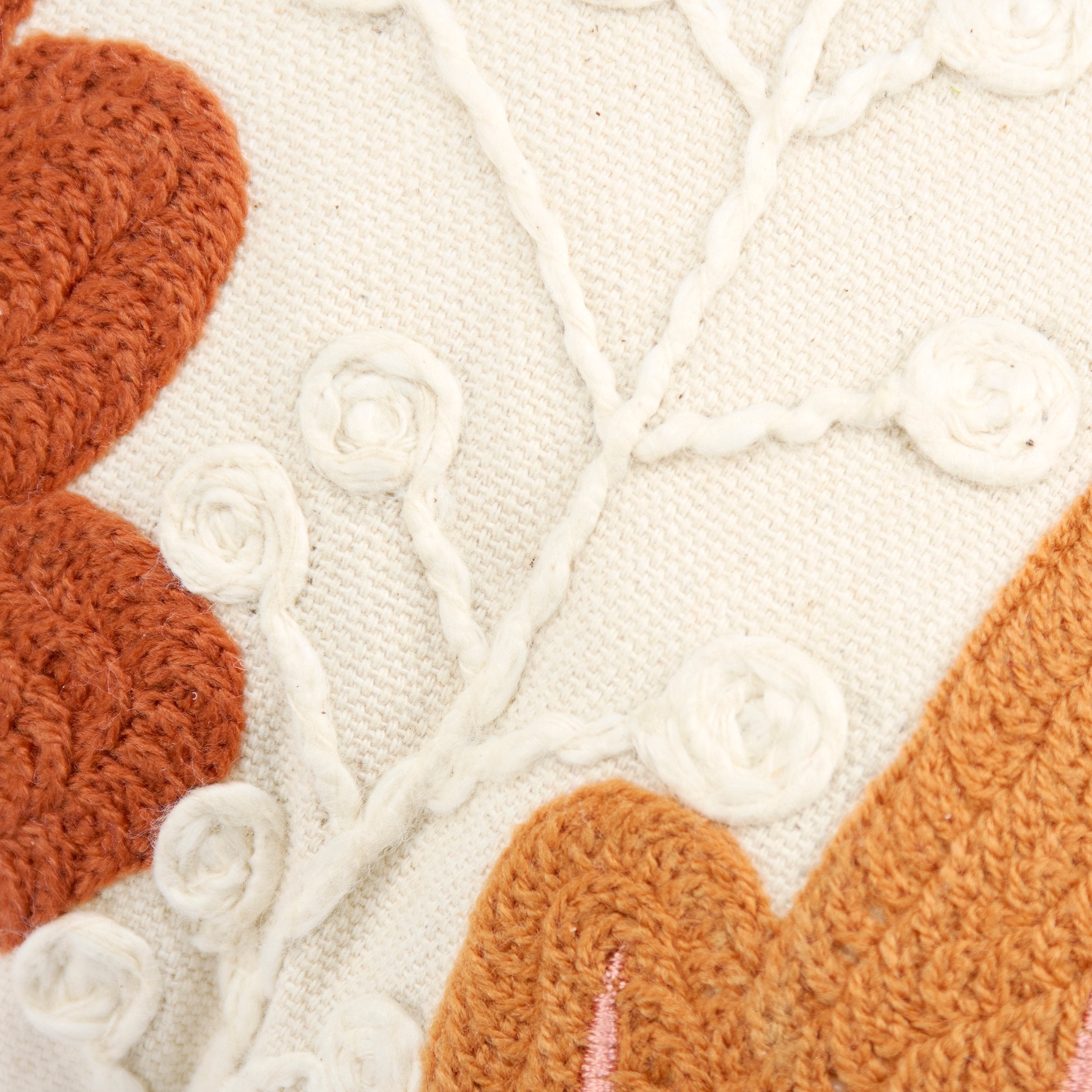 Cozy Embroidered 'Hello Fall' Autumn Harvest Decorative Cotton Throw Pillow