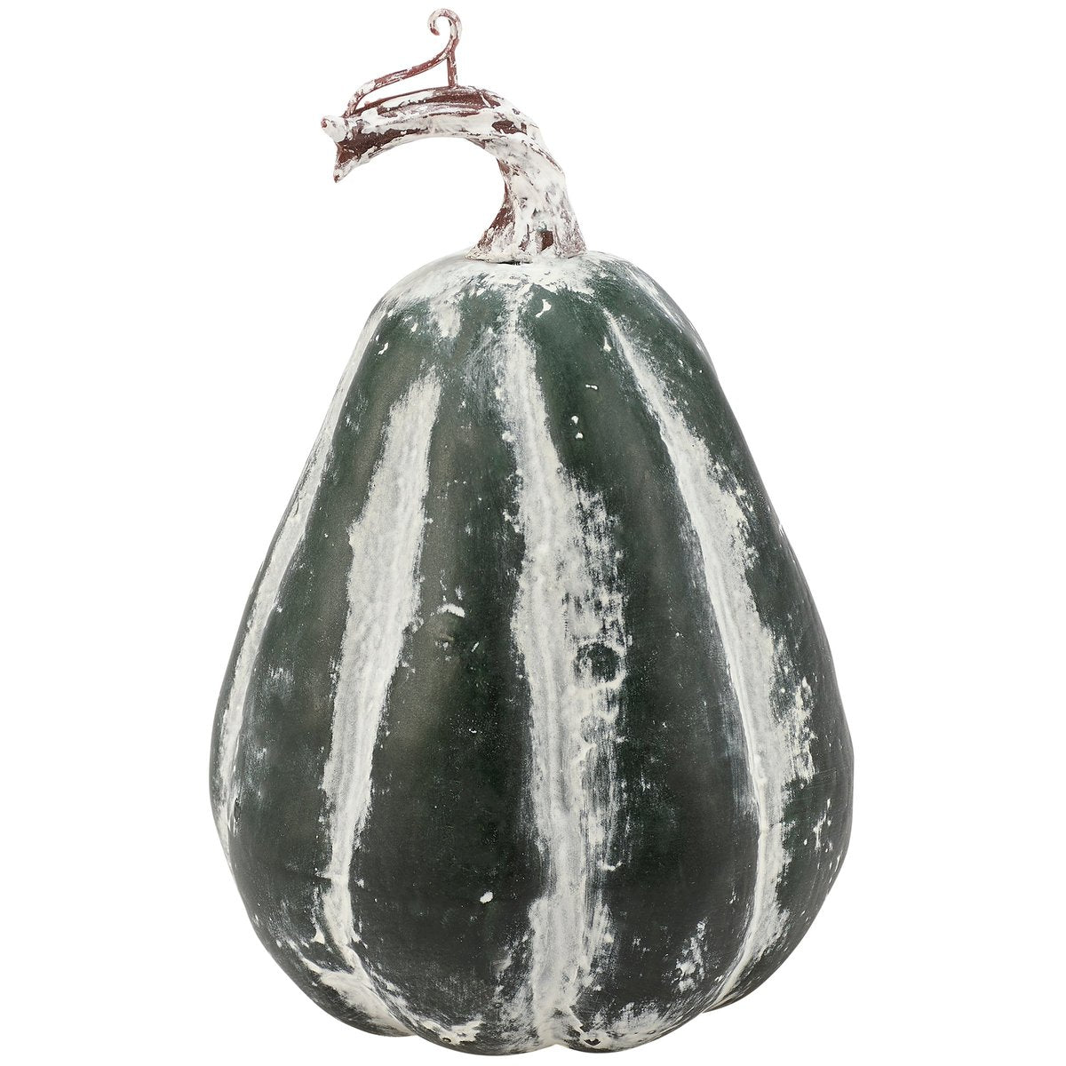 Charming Green Striped Foam Pumpkin Decor for Rustic Fall Harvest Displays