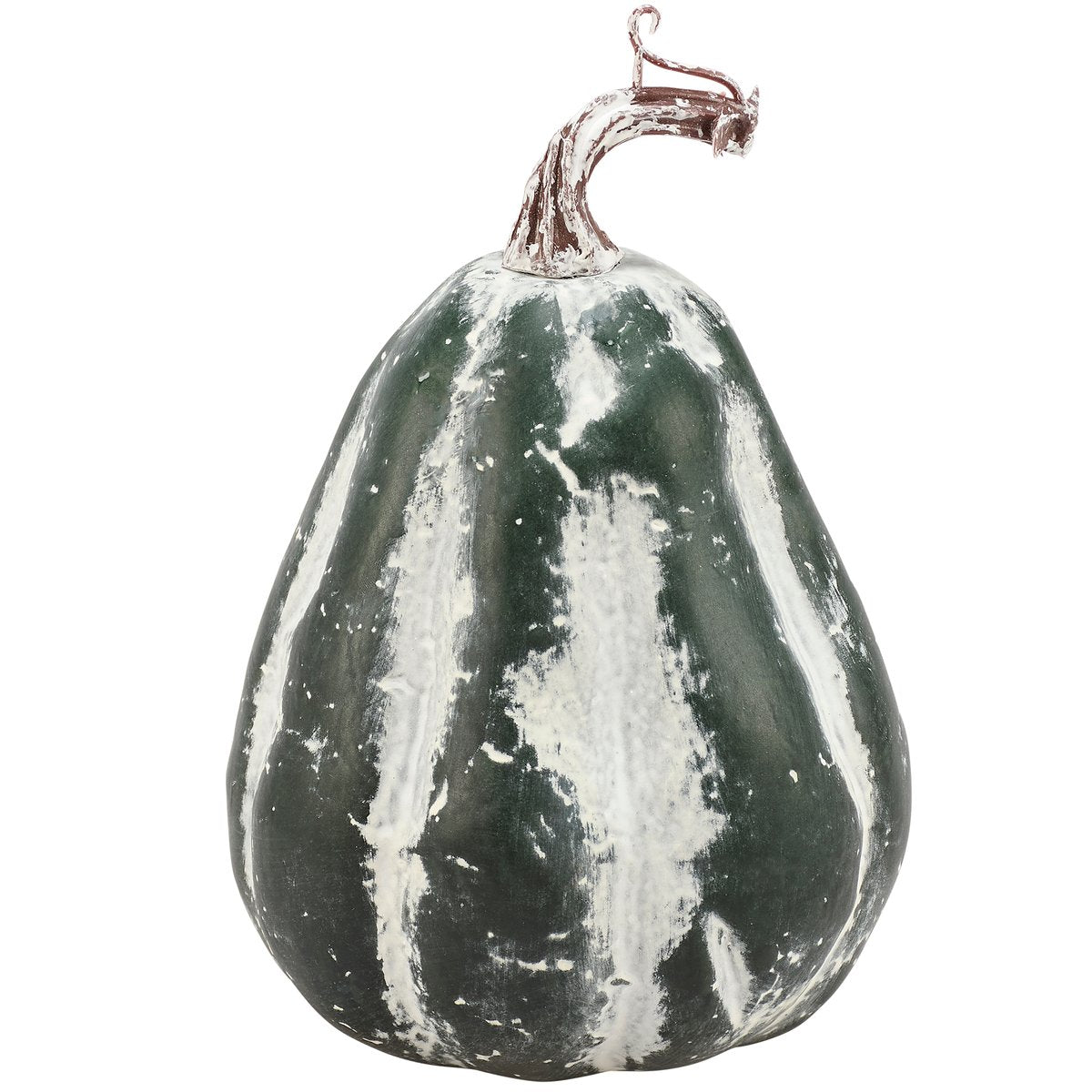 Charming Green Striped Foam Pumpkin Decor for Rustic Fall Harvest Displays