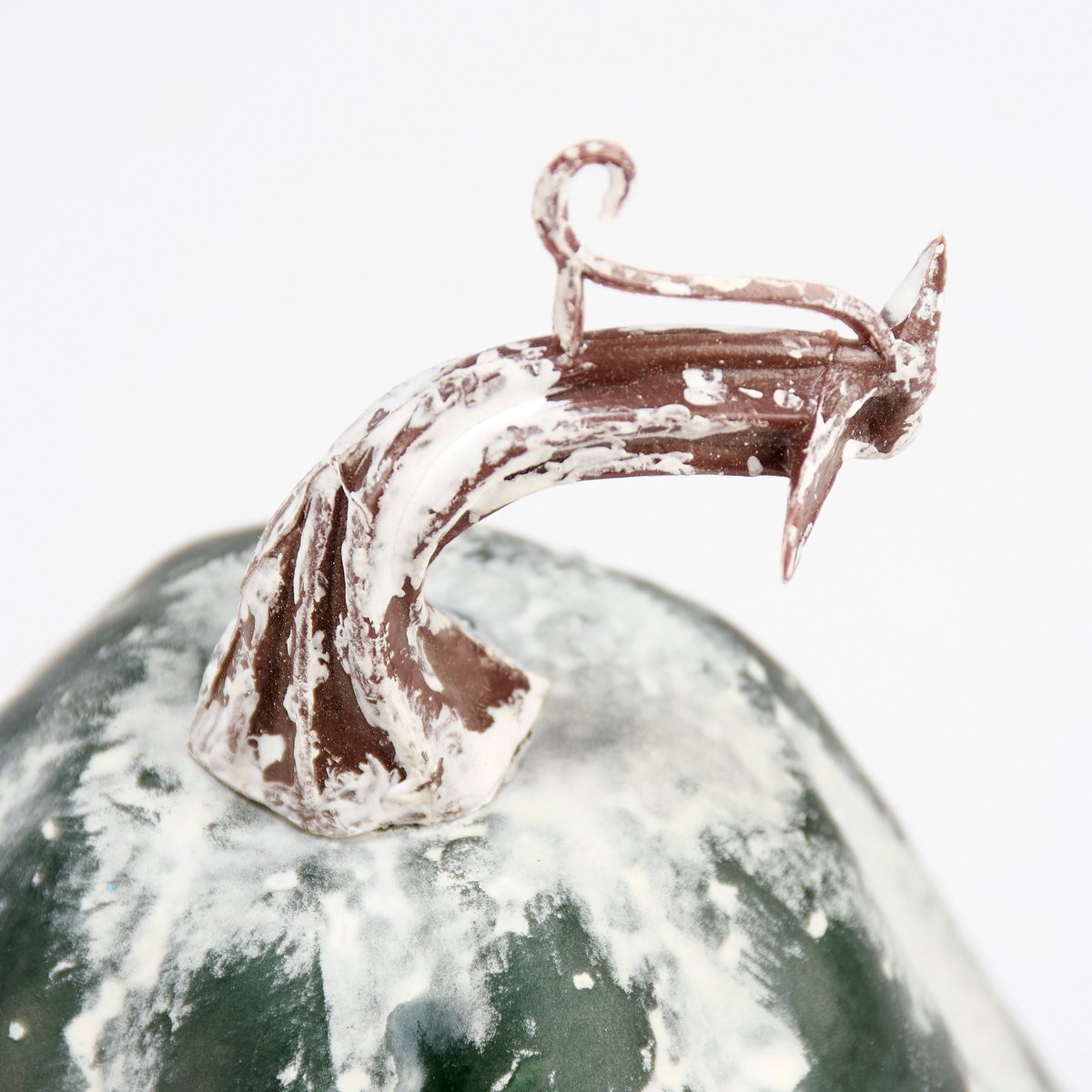 Charming Green Striped Foam Pumpkin Decor for Rustic Fall Harvest Displays