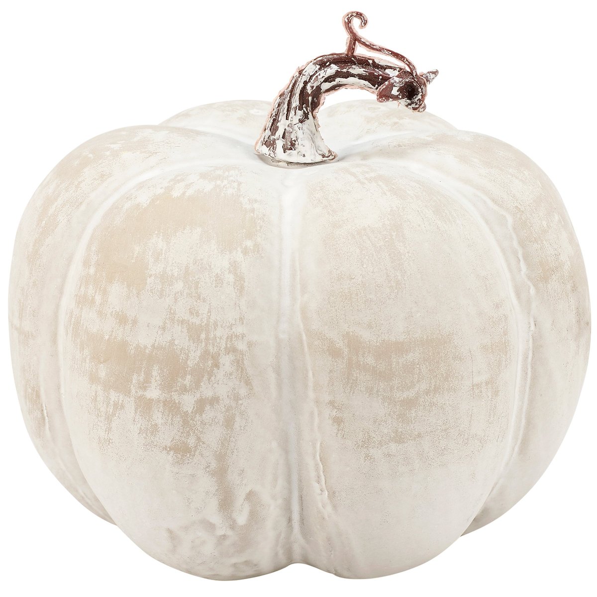 Rustic Chalky Tan Decorative Pumpkin - Freestanding Fall Harvest Home Accent