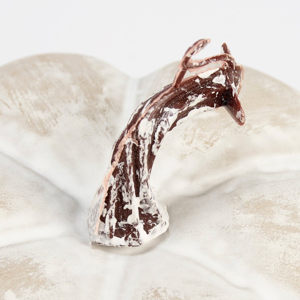 Rustic Chalky Tan Decorative Pumpkin - Freestanding Fall Harvest Home Accent