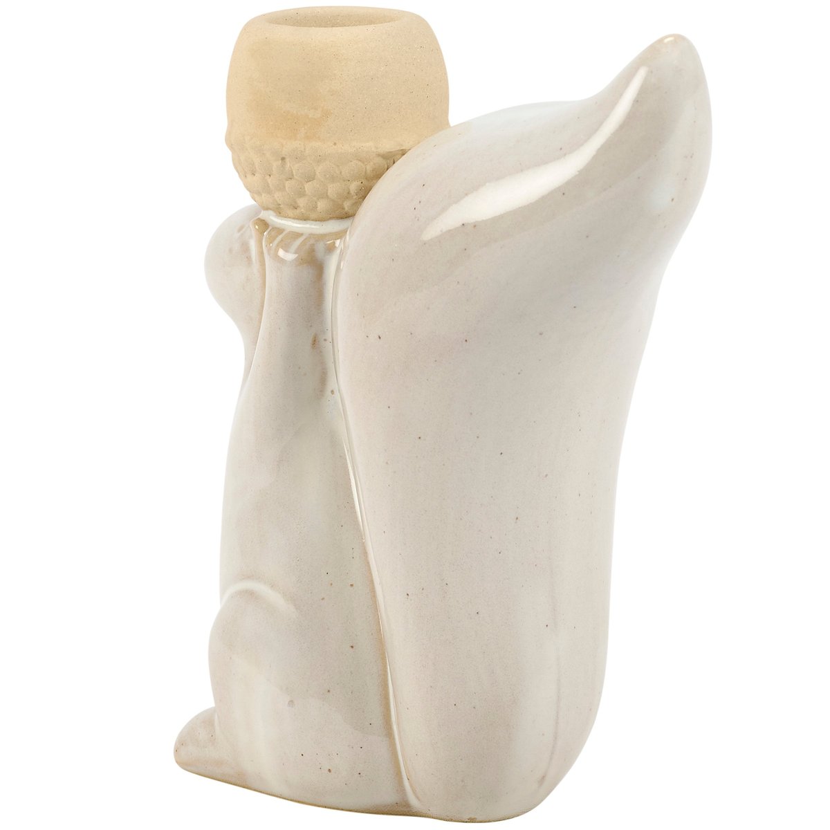 Charming Stoneware Squirrel Taper Candle Holder - Rustic Fall Home Decor Accent