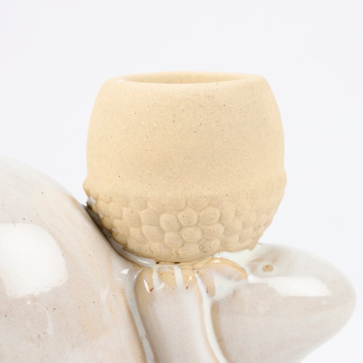 Charming Stoneware Squirrel Taper Candle Holder - Rustic Fall Home Decor Accent