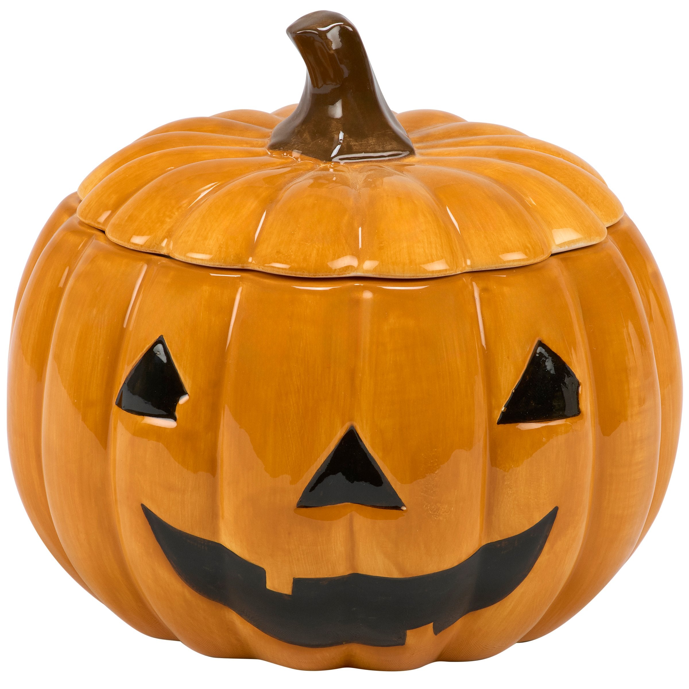 Festive Ceramic Jack O' Lantern Cookie Jar for Halloween Treats