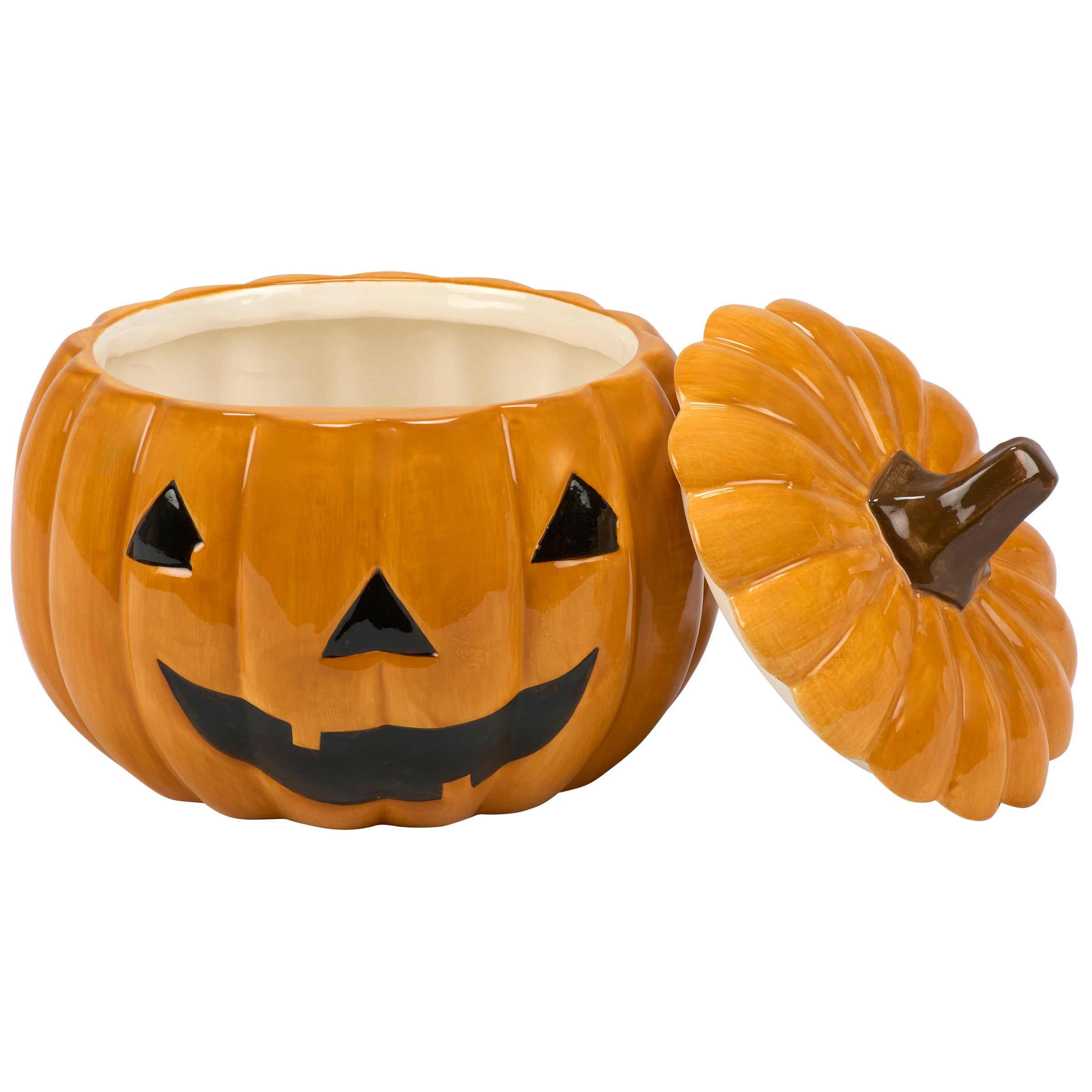 Festive Ceramic Jack O' Lantern Cookie Jar for Halloween Treats