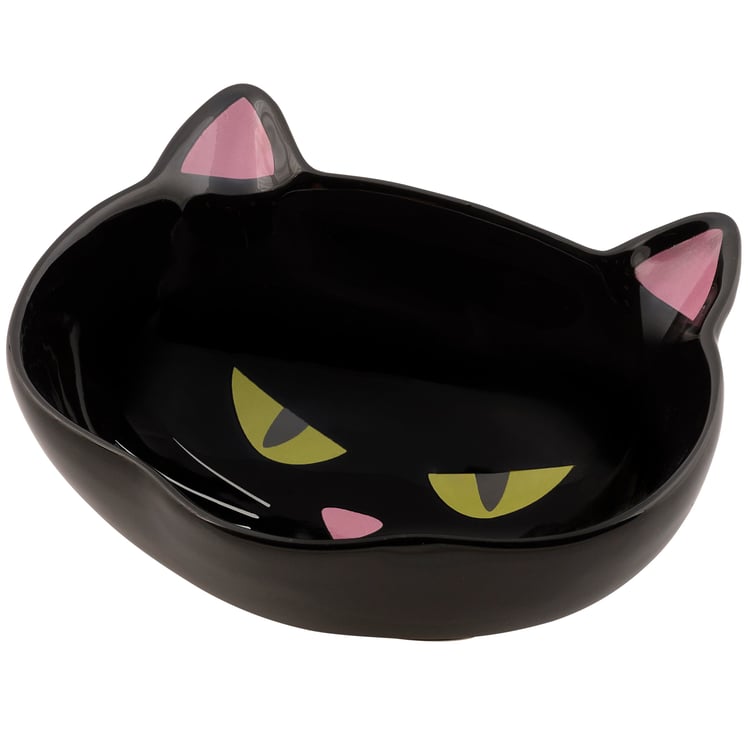 Charming Black Cat Stoneware Halloween Bowl - Festive Seasonal Decor & Tableware